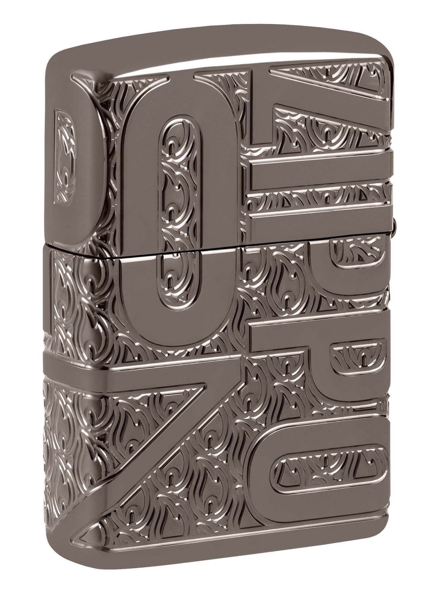 Zippo Lighter: Armor MultiCut, Reverse Carve Zippo - Black Ice