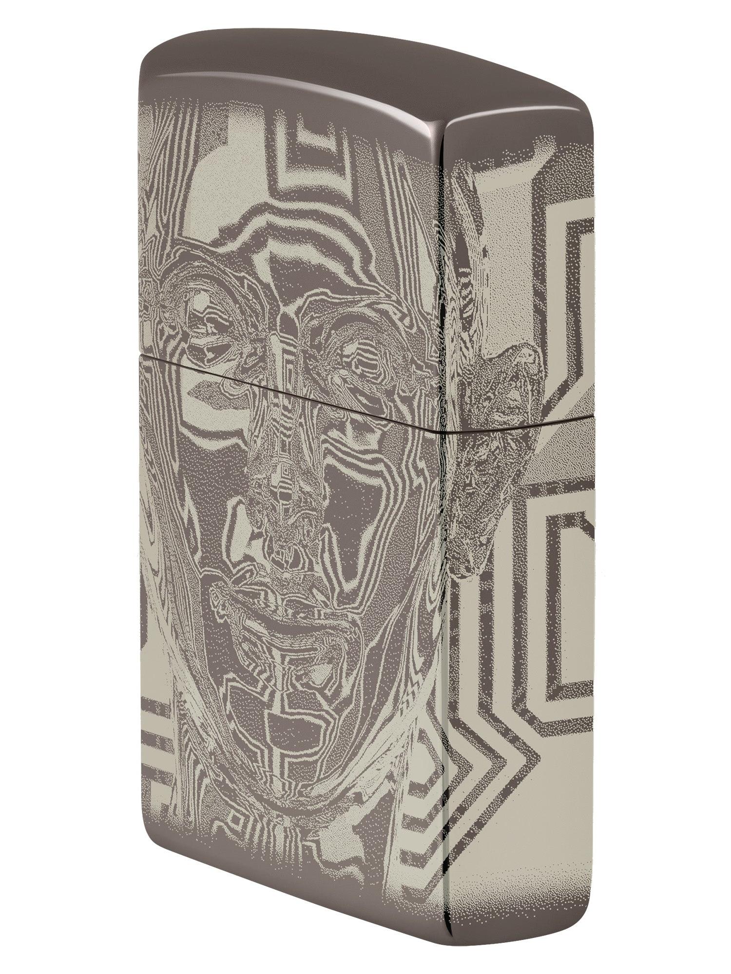 Zippo Lighter: Metal Head Design - Black Ice 46357