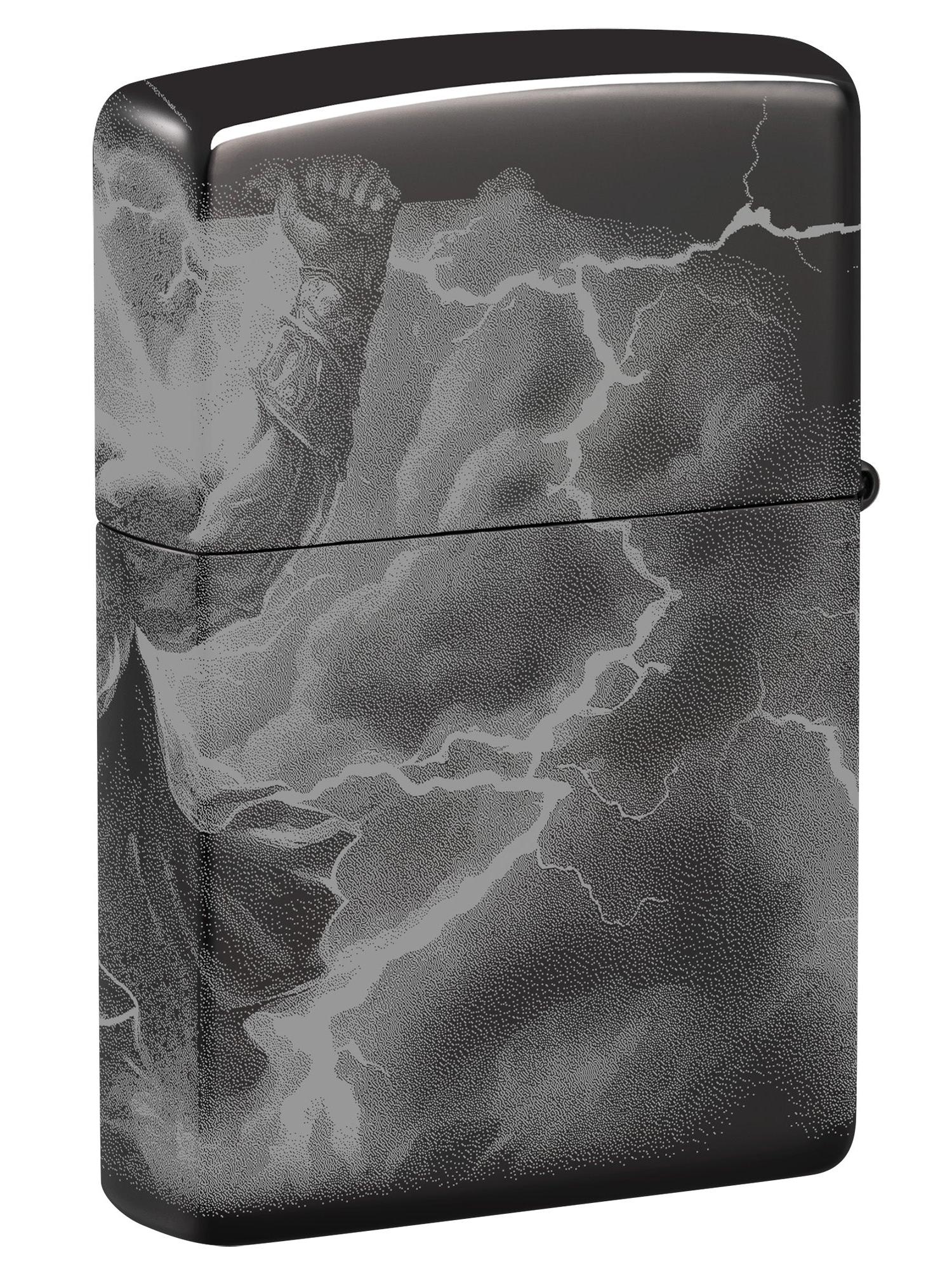 Zippo Lighter: Zeus Design - High Polish Black 46364