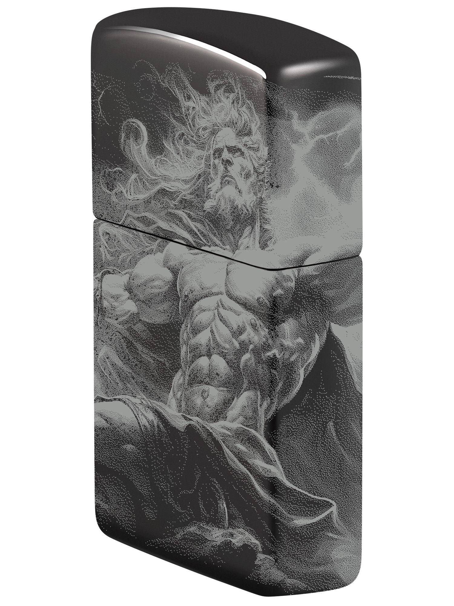 Zippo Lighter: Zeus Design - High Polish Black 46364