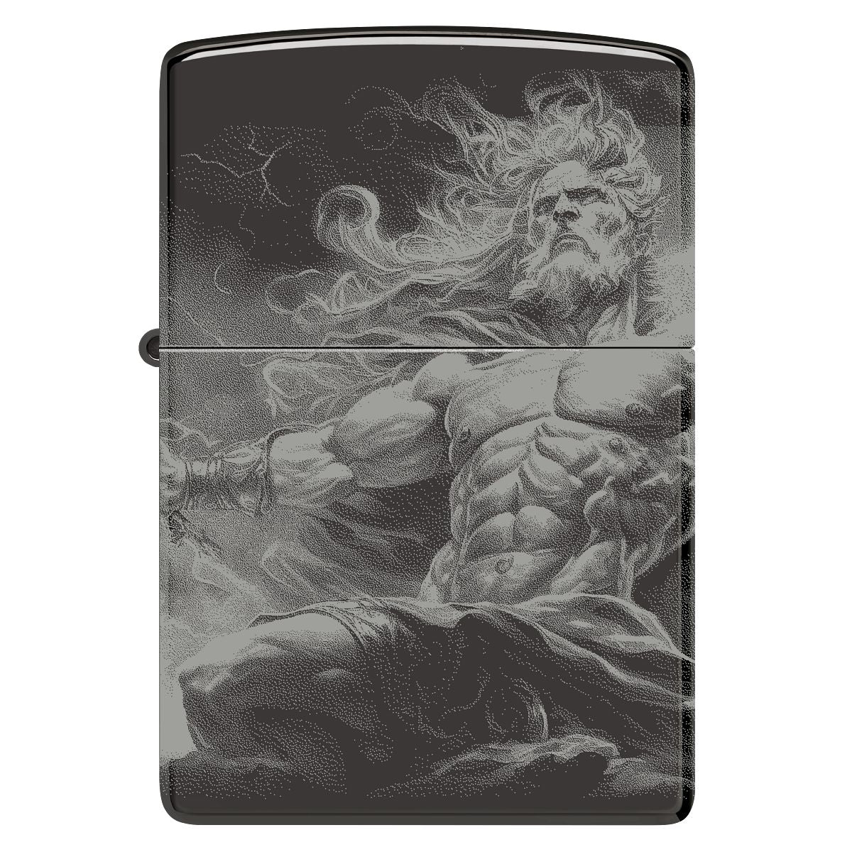 Zippo Lighter: Zeus Design - High Polish Black 46364 – Lucas Lighters Zippo Lighter: Zeus Design - High Polish Black 46364 – Lucas Lighters