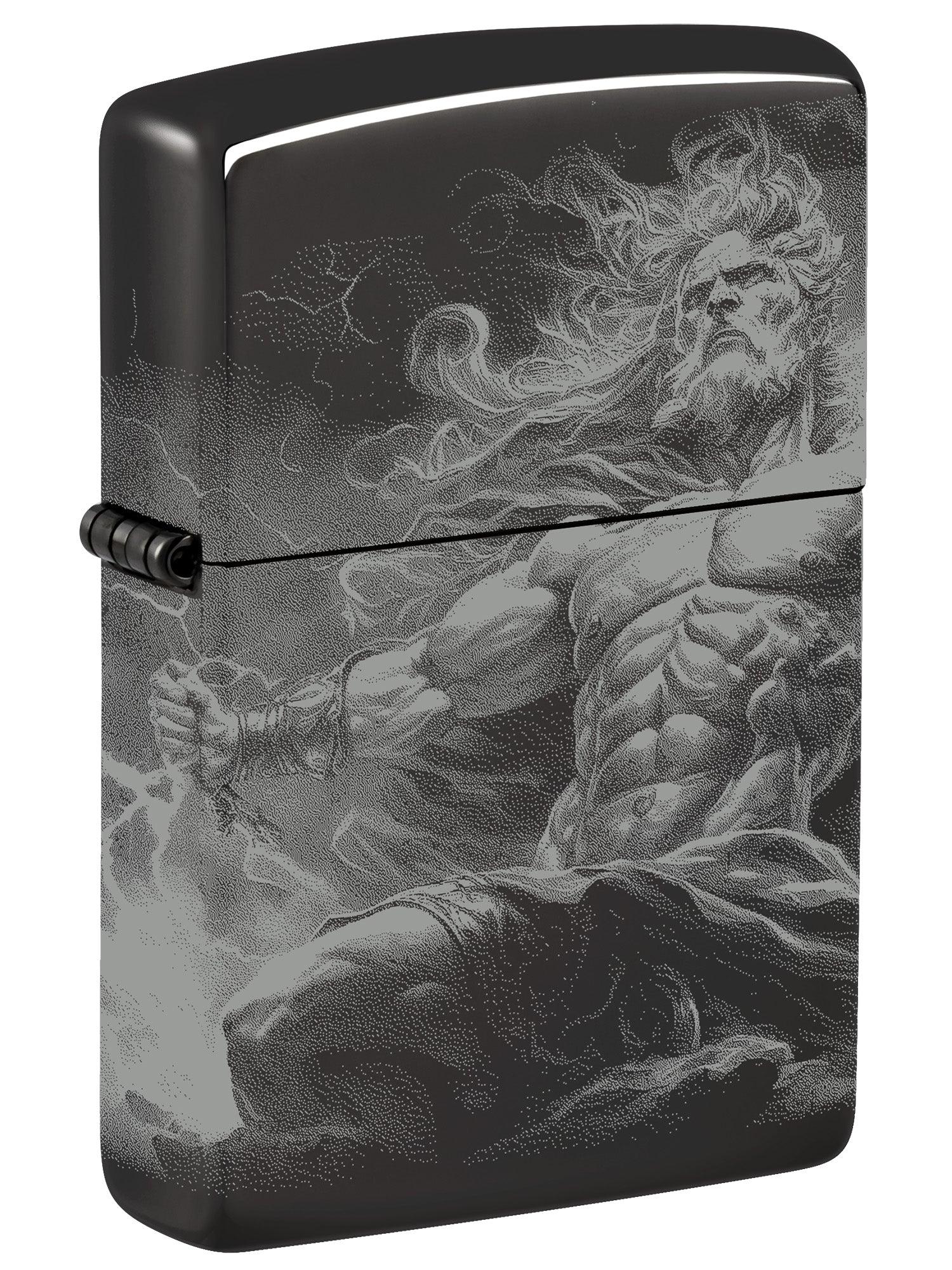Zippo Lighter: Zeus Design - High Polish Black 46364