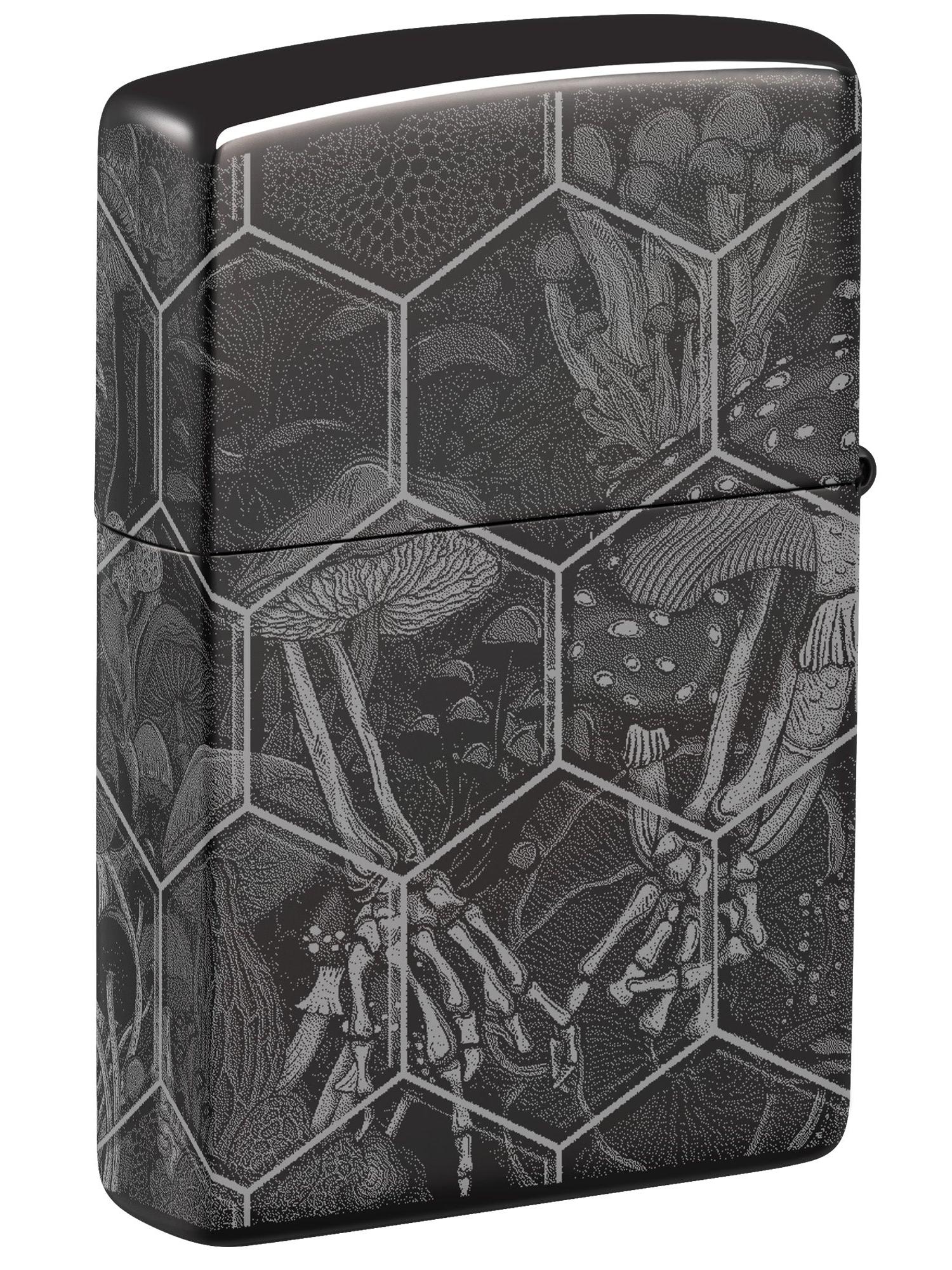 Zippo Lighter: Trippy Skull, Photo 360 - High Polish Black 46425