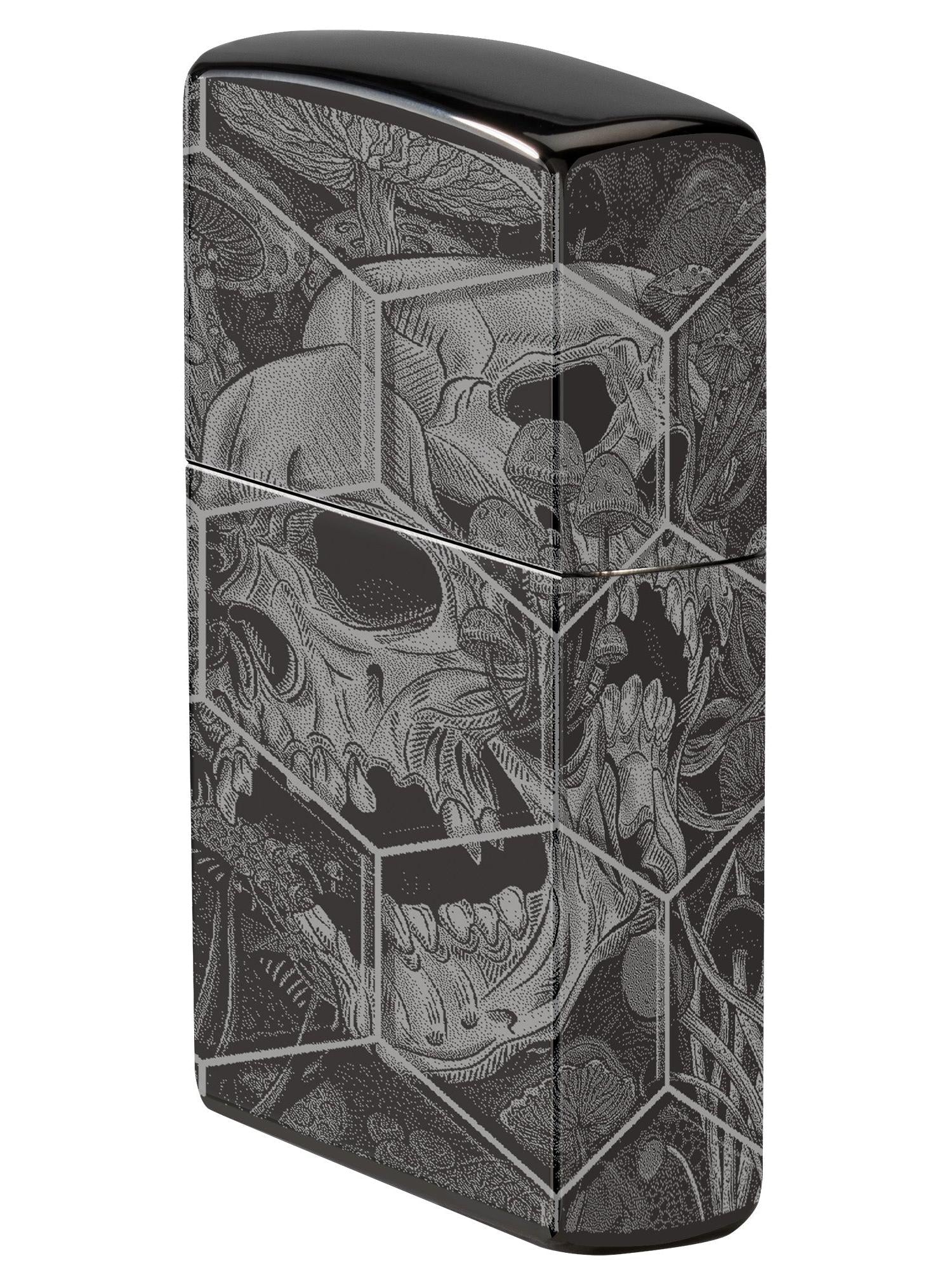 Zippo Lighter: Trippy Skull, Photo 360 - High Polish Black 46425