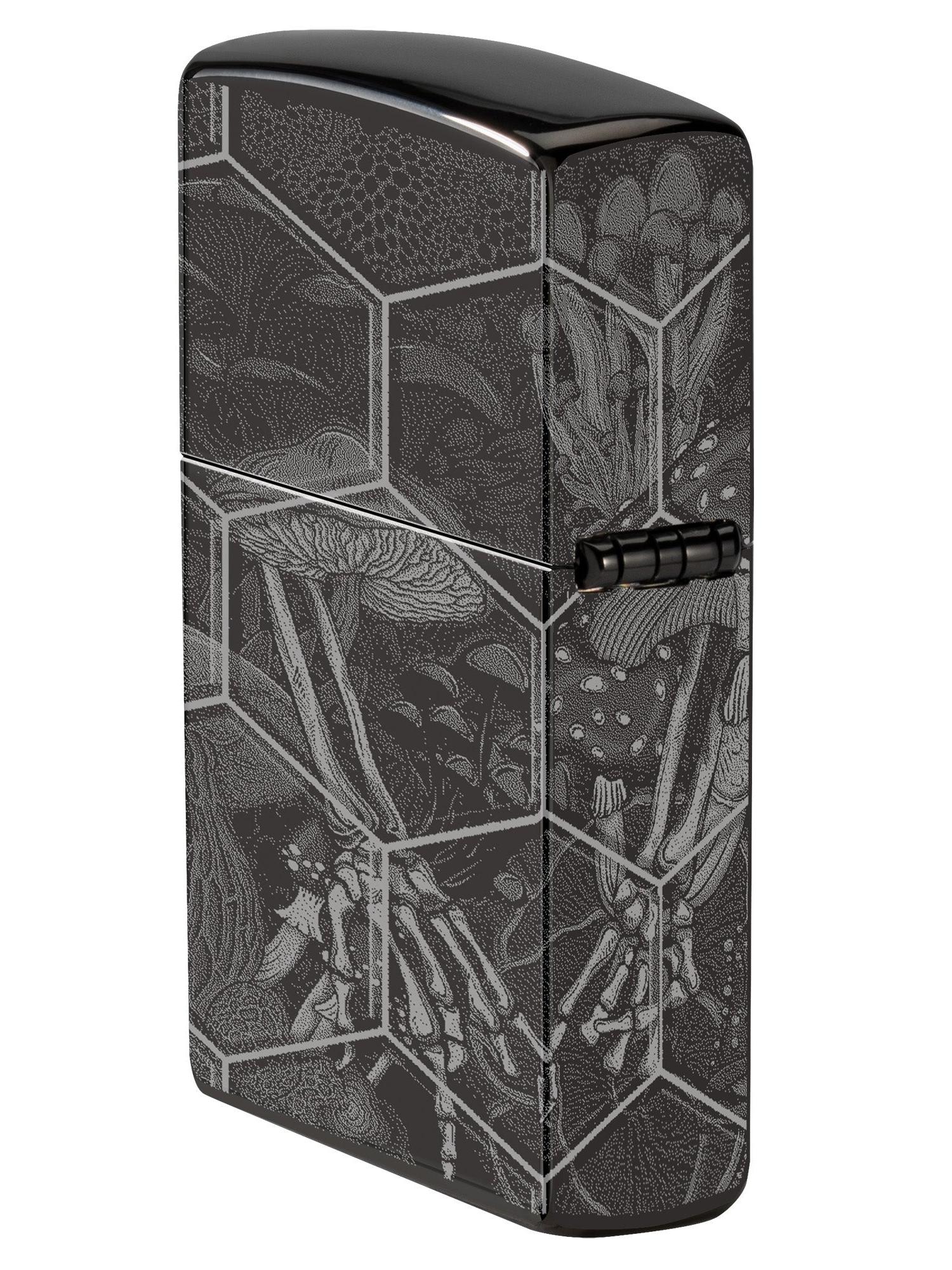 Zippo Lighter: Trippy Skull, Photo 360 - High Polish Black 46425