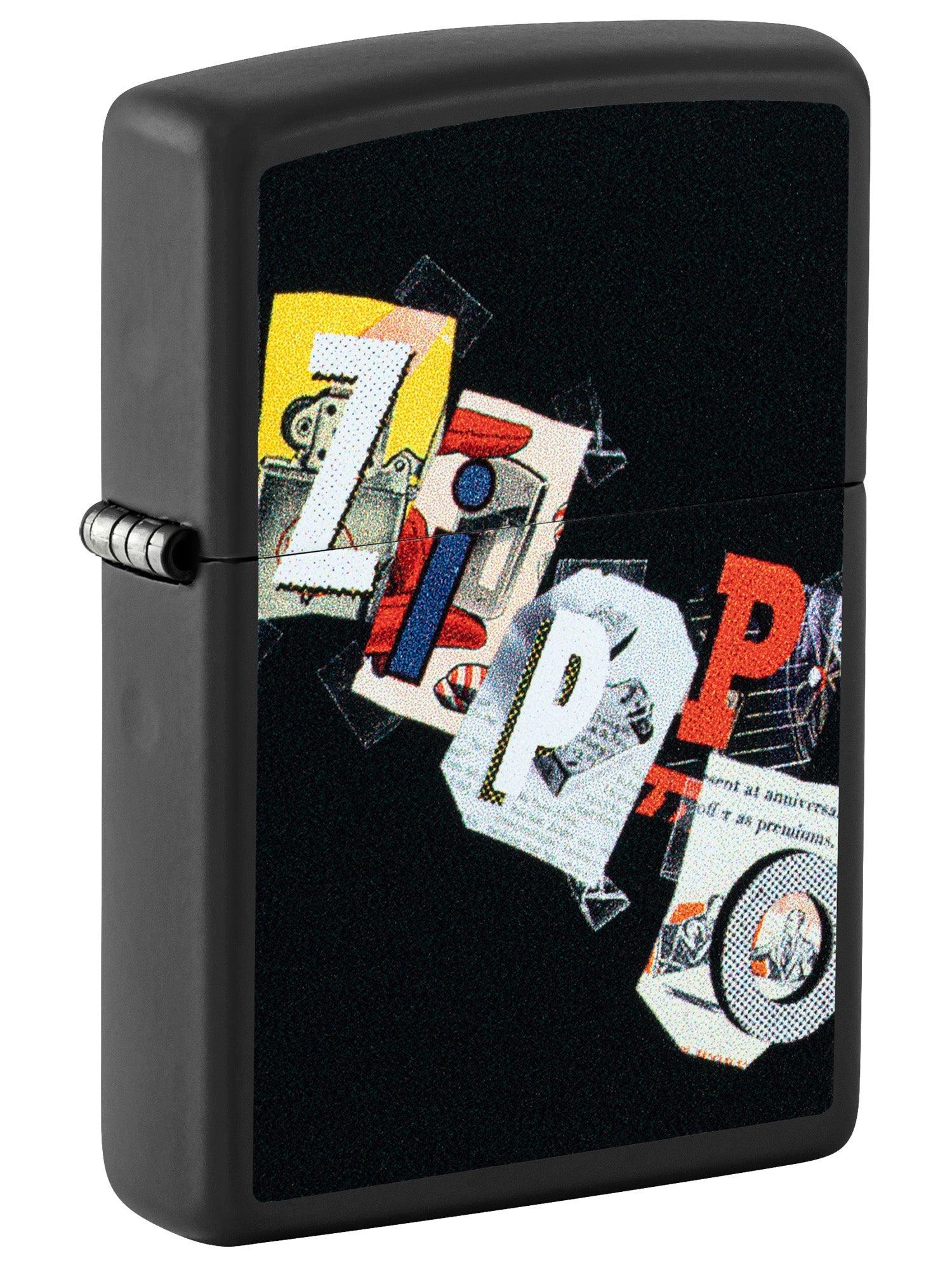 Zippo Lighter: Cut and Paste Zippo Design - Black Matte 46597