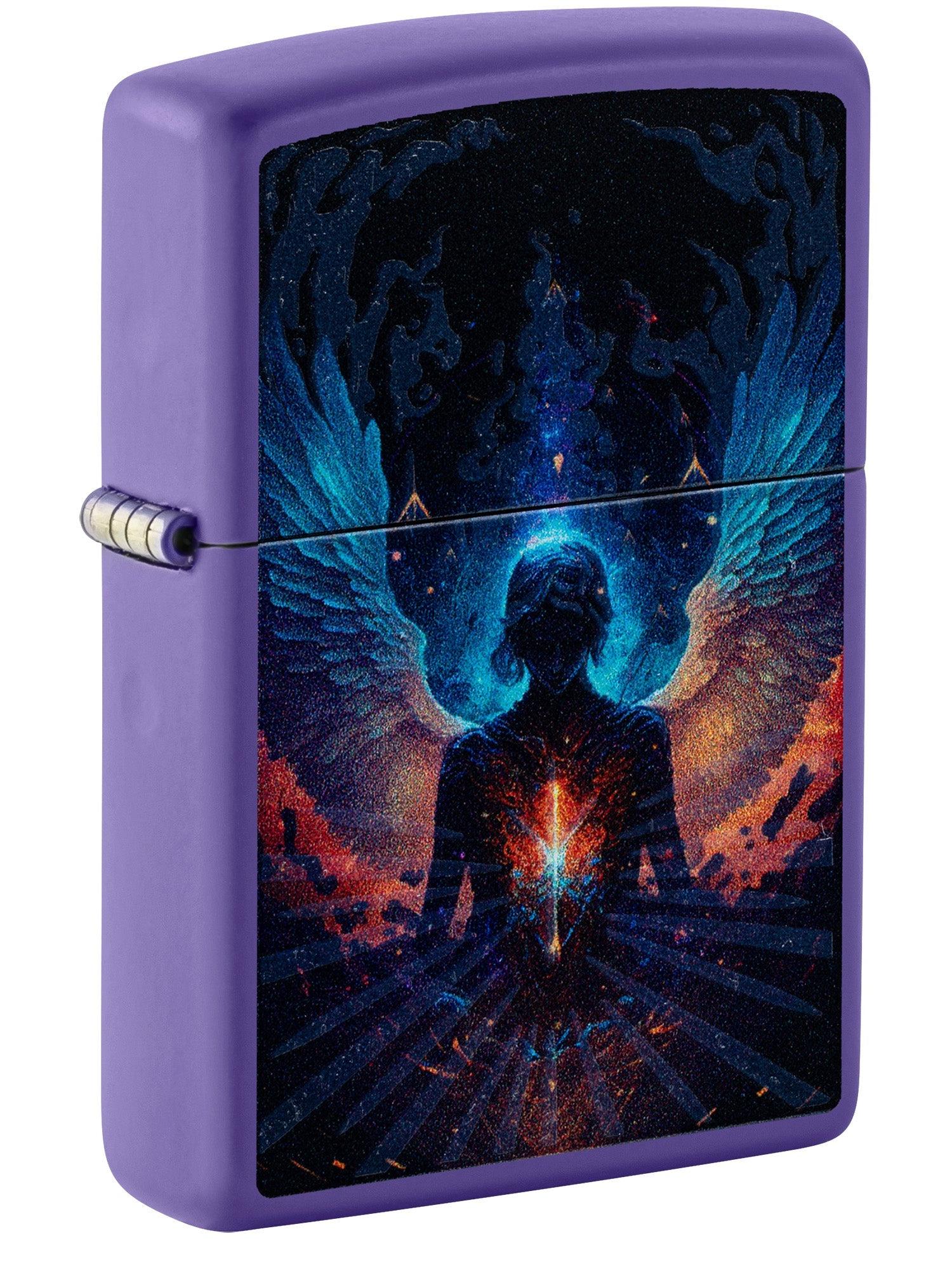 Zippo Lighter: Angel Design - Purple Matte 46612