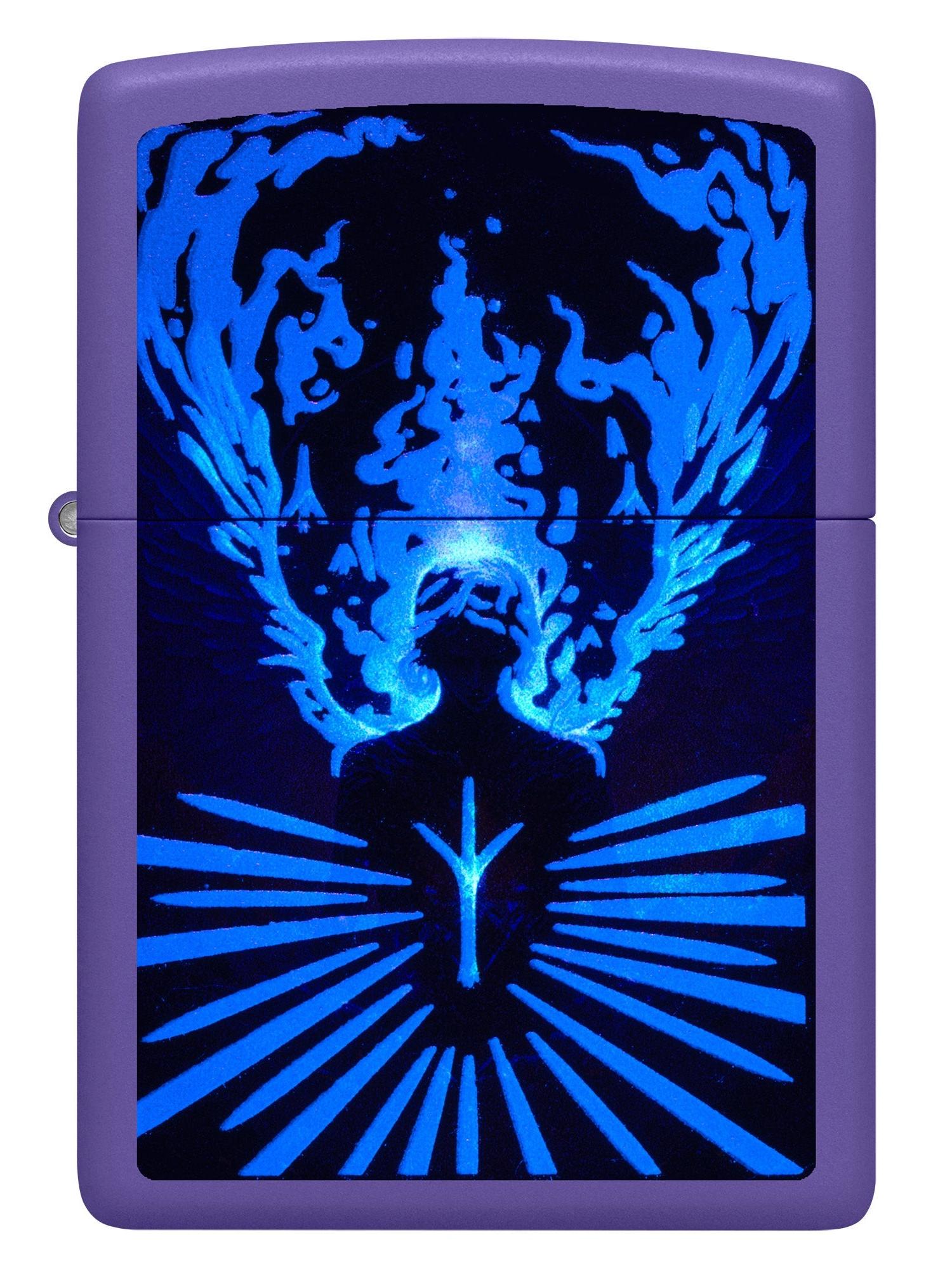 Zippo Lighter: Angel Design - Purple Matte 46612