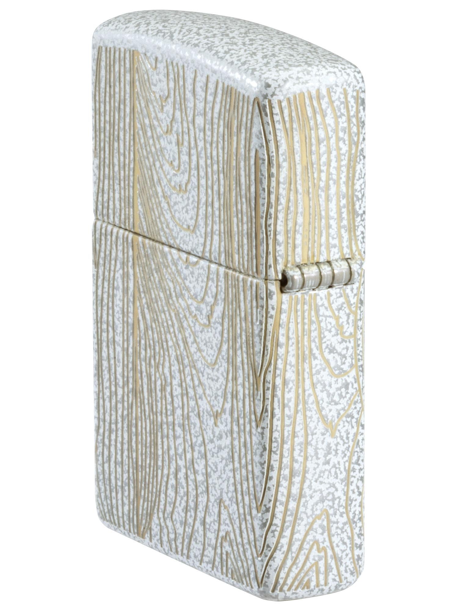 Zippo Lighter: Tree of Life Woodgrain, Laser 360 - Glacier 46697