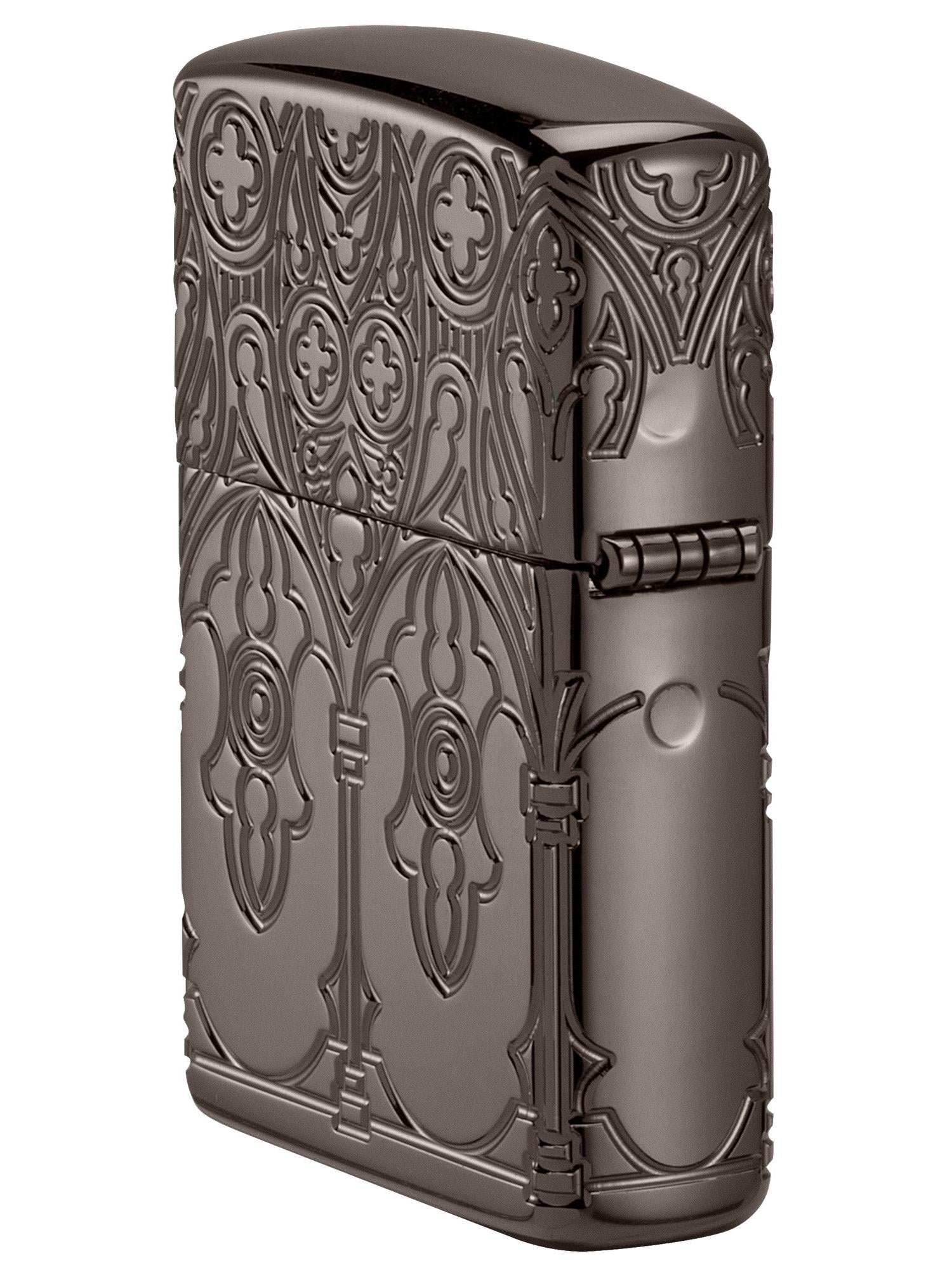 Zippo Lighter: Armor MultiCut Design with Crystals - Black Ice 46753