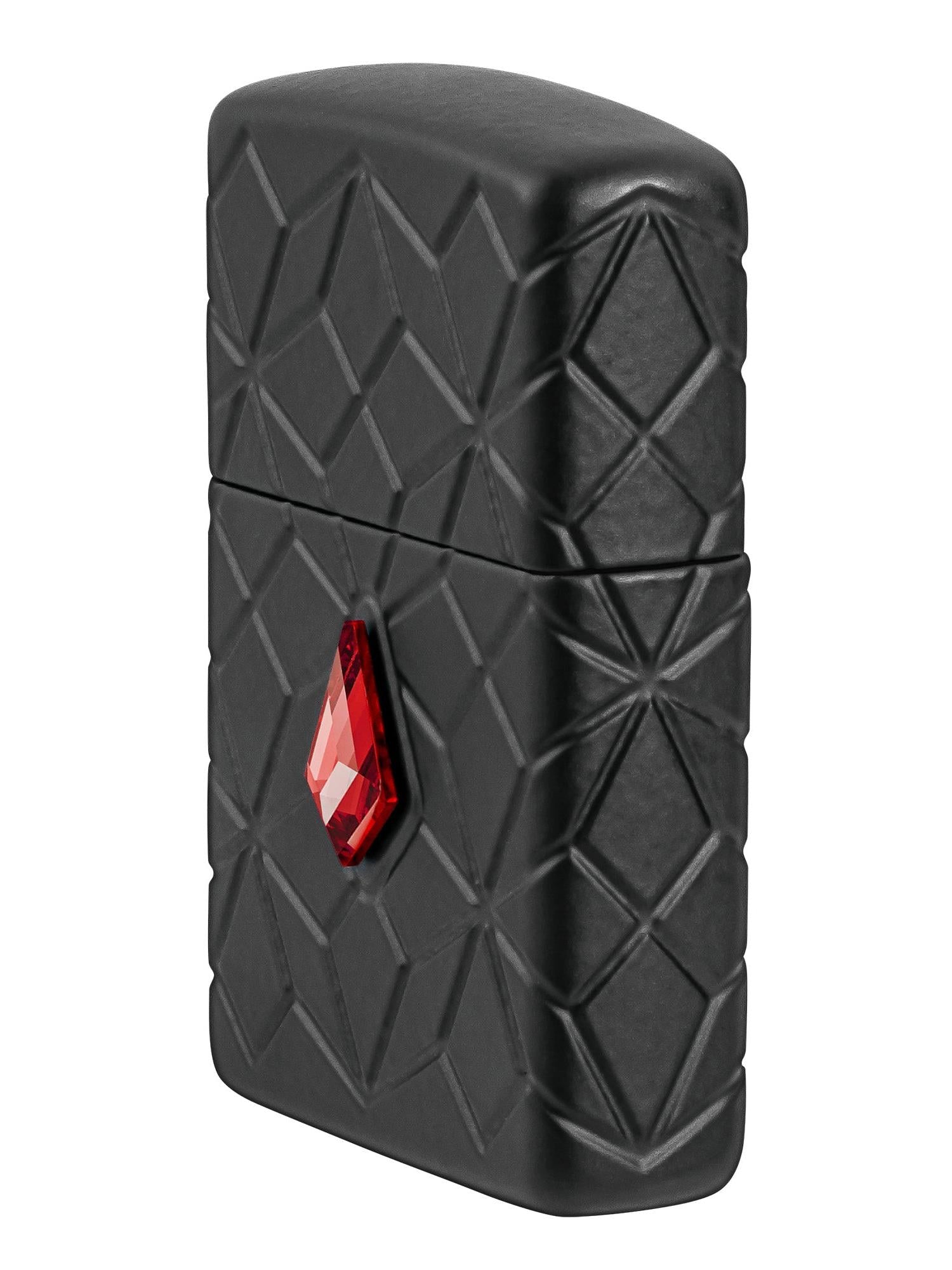 Zippo Lighter: Armor MultiCut Design with Crystal - Black Matte 46756