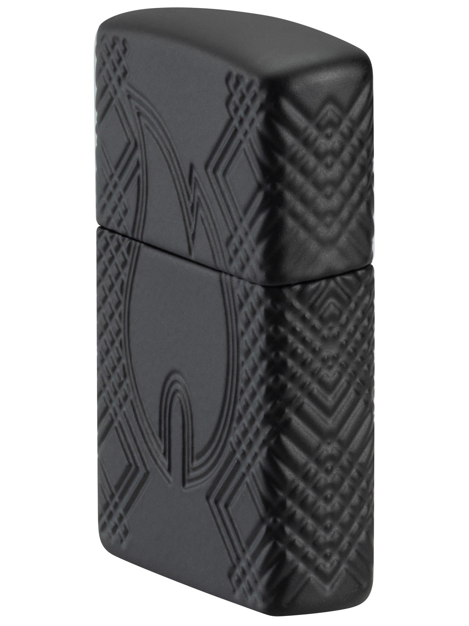 Zippo Lighter: Armor Multicut, Rivet Flame - Black Matte 46775