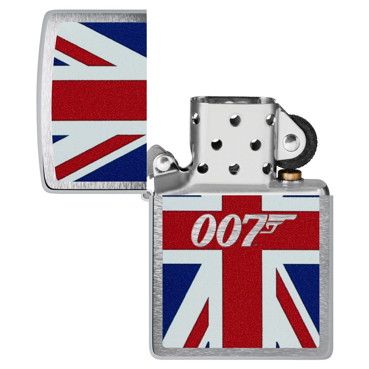 Zippo Lighter: James Bond, Union Jack - Brushed Chrome 46801
