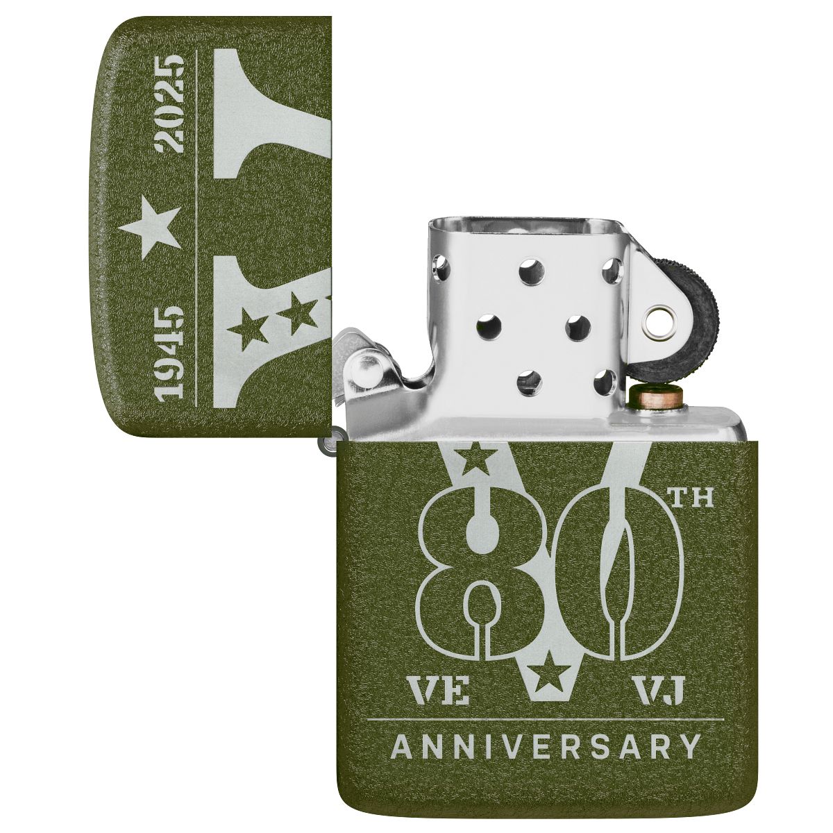 Zippo Lighter: VE/VJ 80th Anniversary - Green Crackle 46949