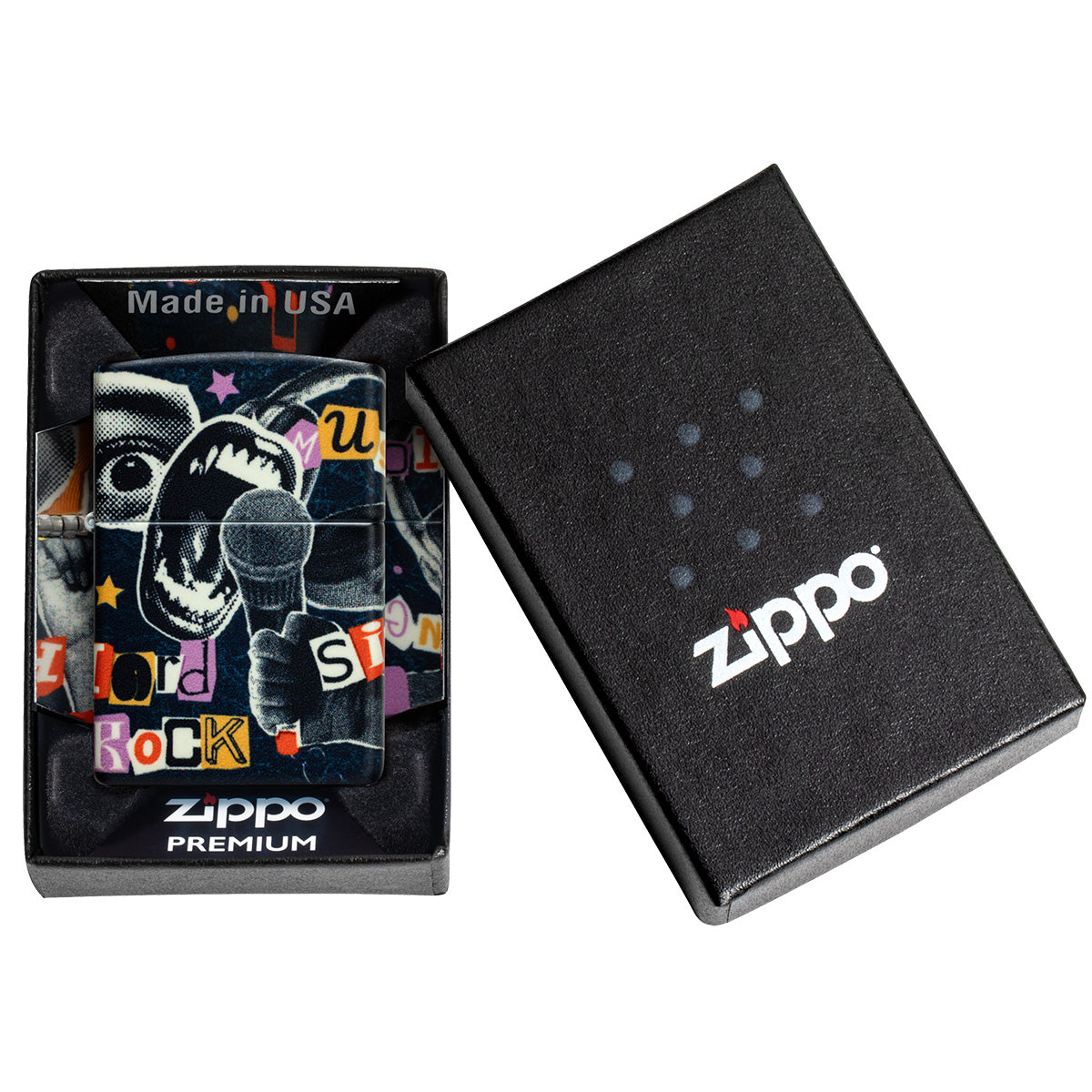 Zippo Lighter: Rock Music Collage - 540 Color 47032 – Lucas Lighters