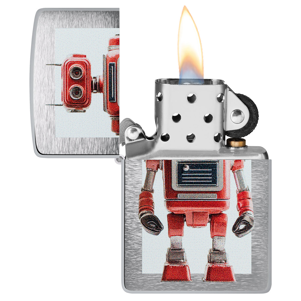 Zippo Lighter: Robot Profile - Brushed Chrome 47057 – Lucas Lighters