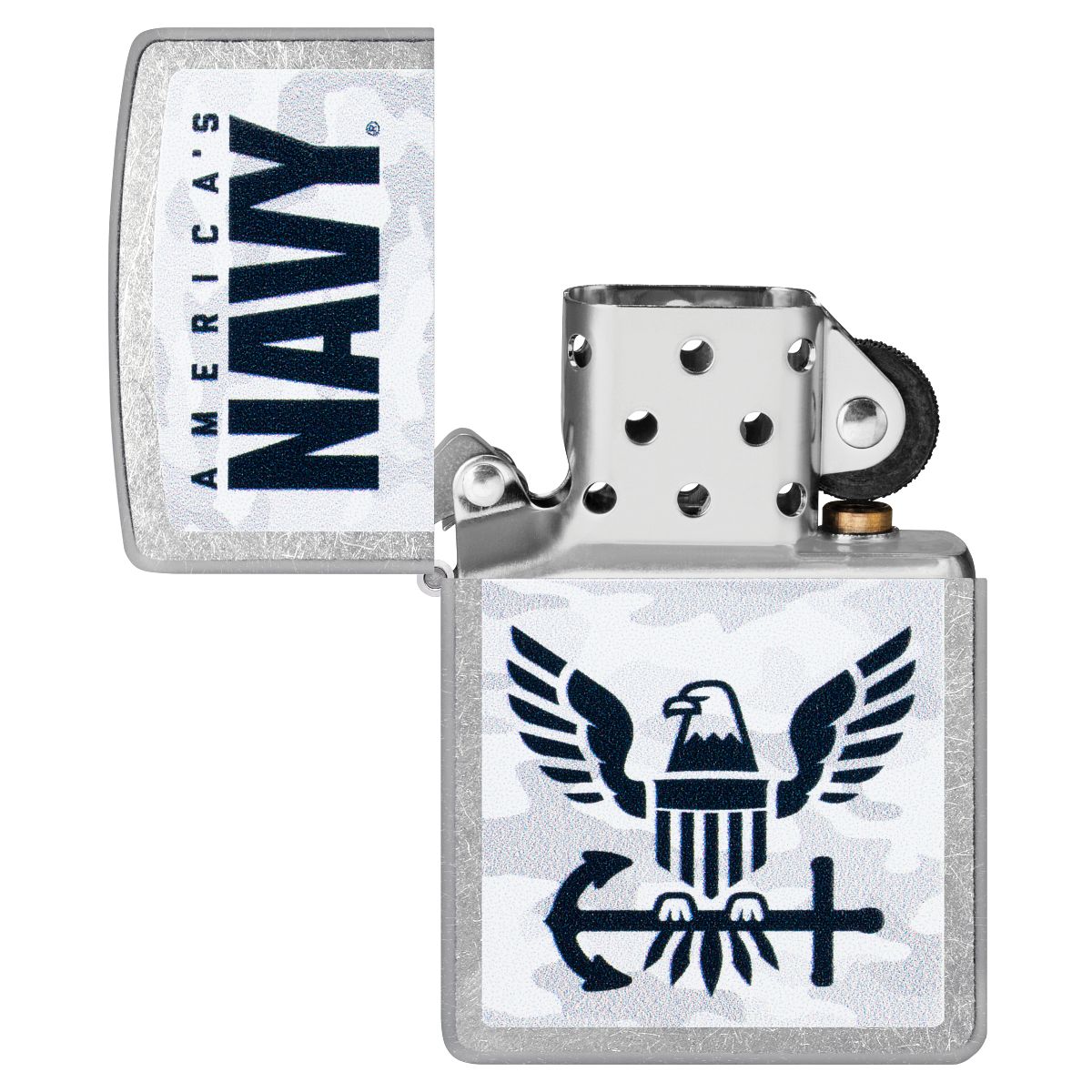 Zippo Lighter: U.S. Navy, Camo Logo - Street Chrome 47091 – Lucas Lighters