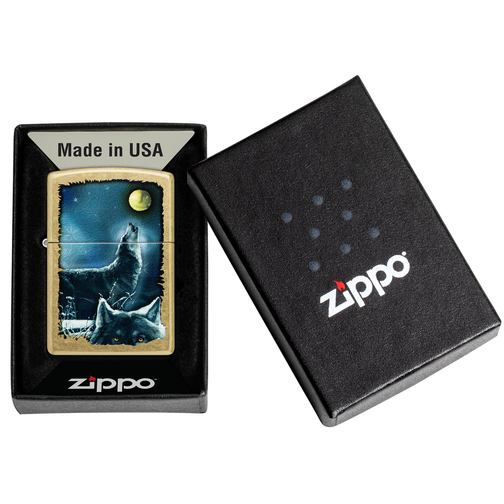 Zippo Lighter: Wolf Song Design - Street Brass 47189 – Lucas Lighters