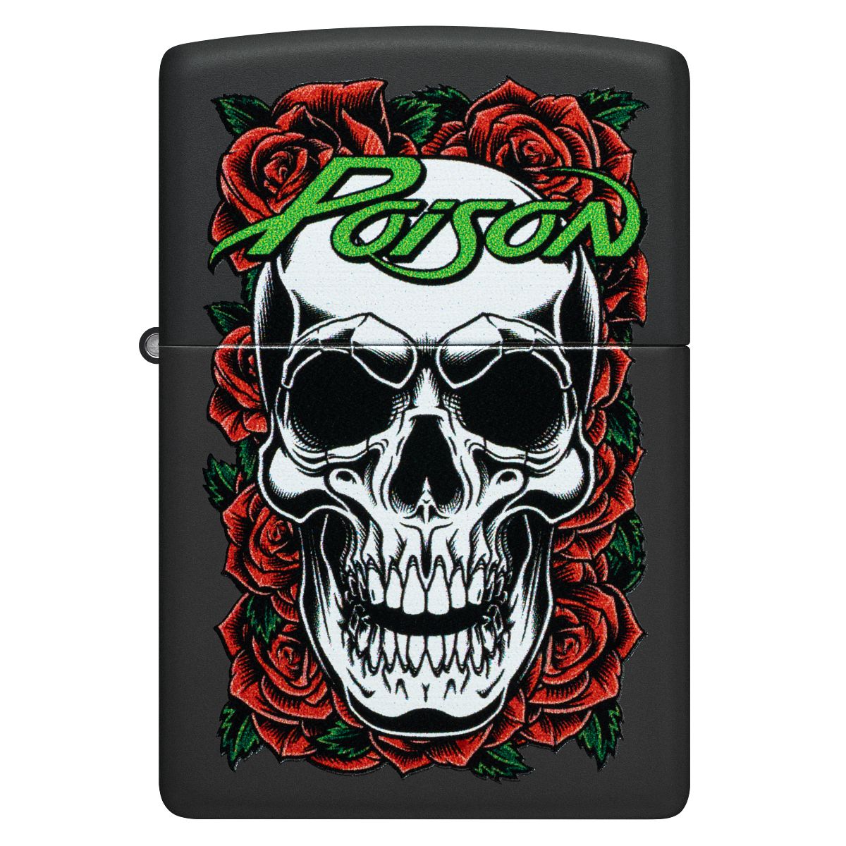 Zippo Lighter: Poison, Skull and Roses - Black Matte 47229 – Lucas
