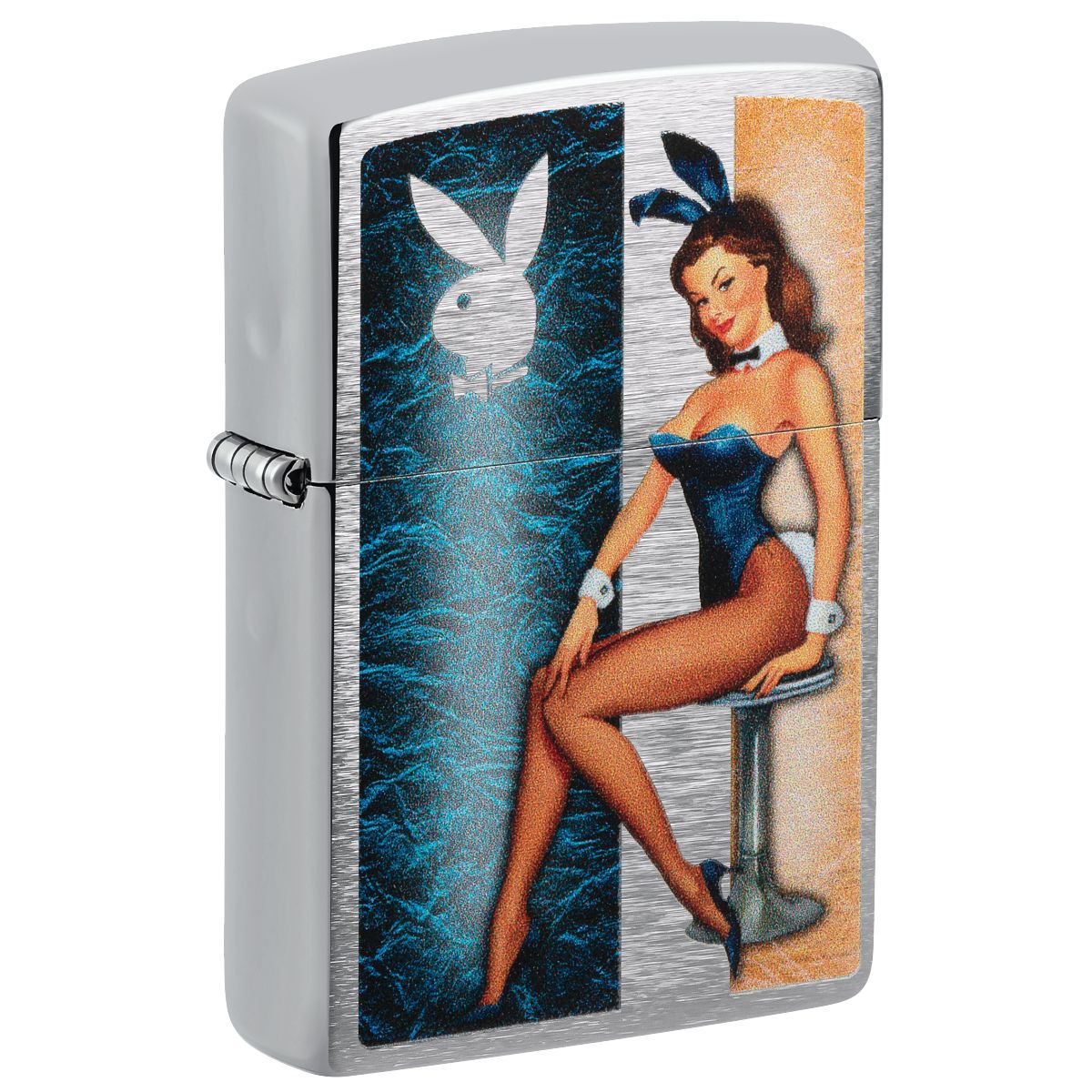 Zippo Lighter: Playboy Pinup Girl - Brushed Chrome 48374 – Lucas 