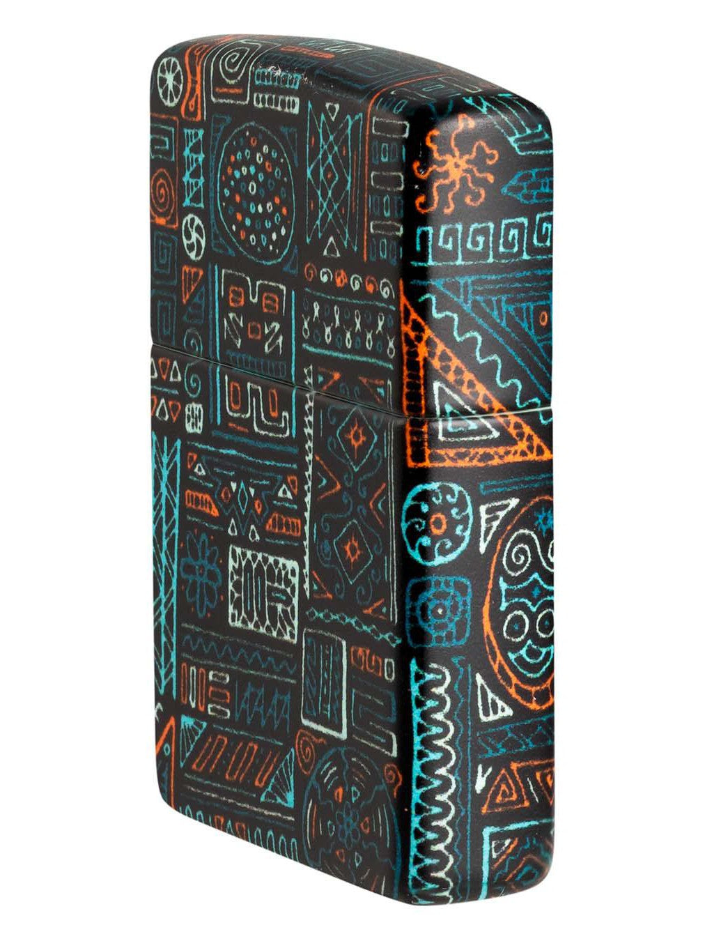 Zippo Lighter: Tribal Design - 540 White Matte 48525