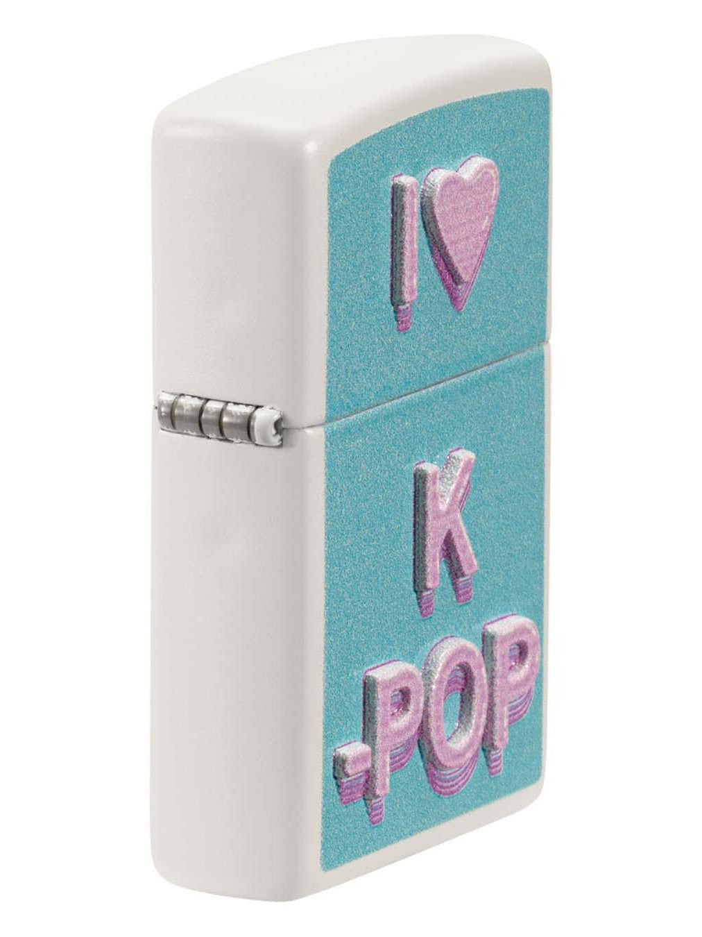 Zippo Lighter: I Love K Pop, Texture - White Matte 48542