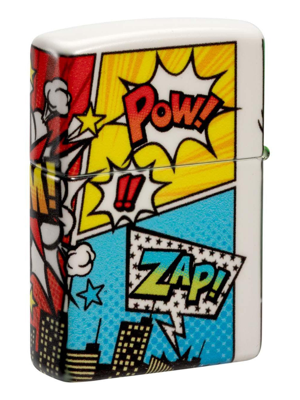 Zippo Lighter: Pop Art City Design - 540 White Matte 48648