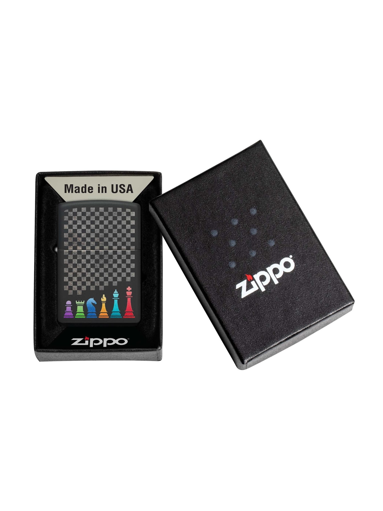 Zippo Lighter: Chess Pieces - Black Matte 48662