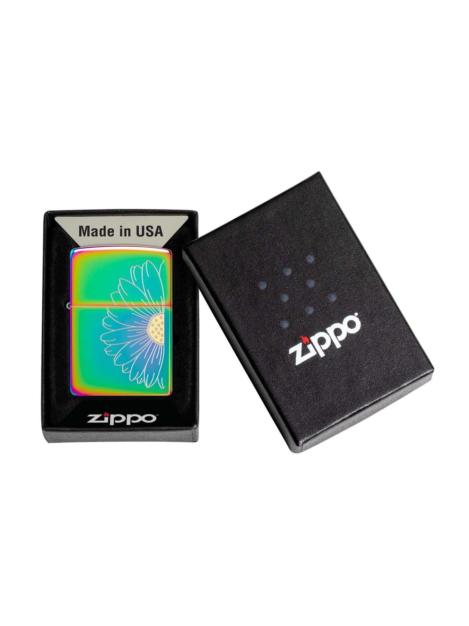 Zippo Lighter: Engraved Daisy Flower - Multi Color 48668