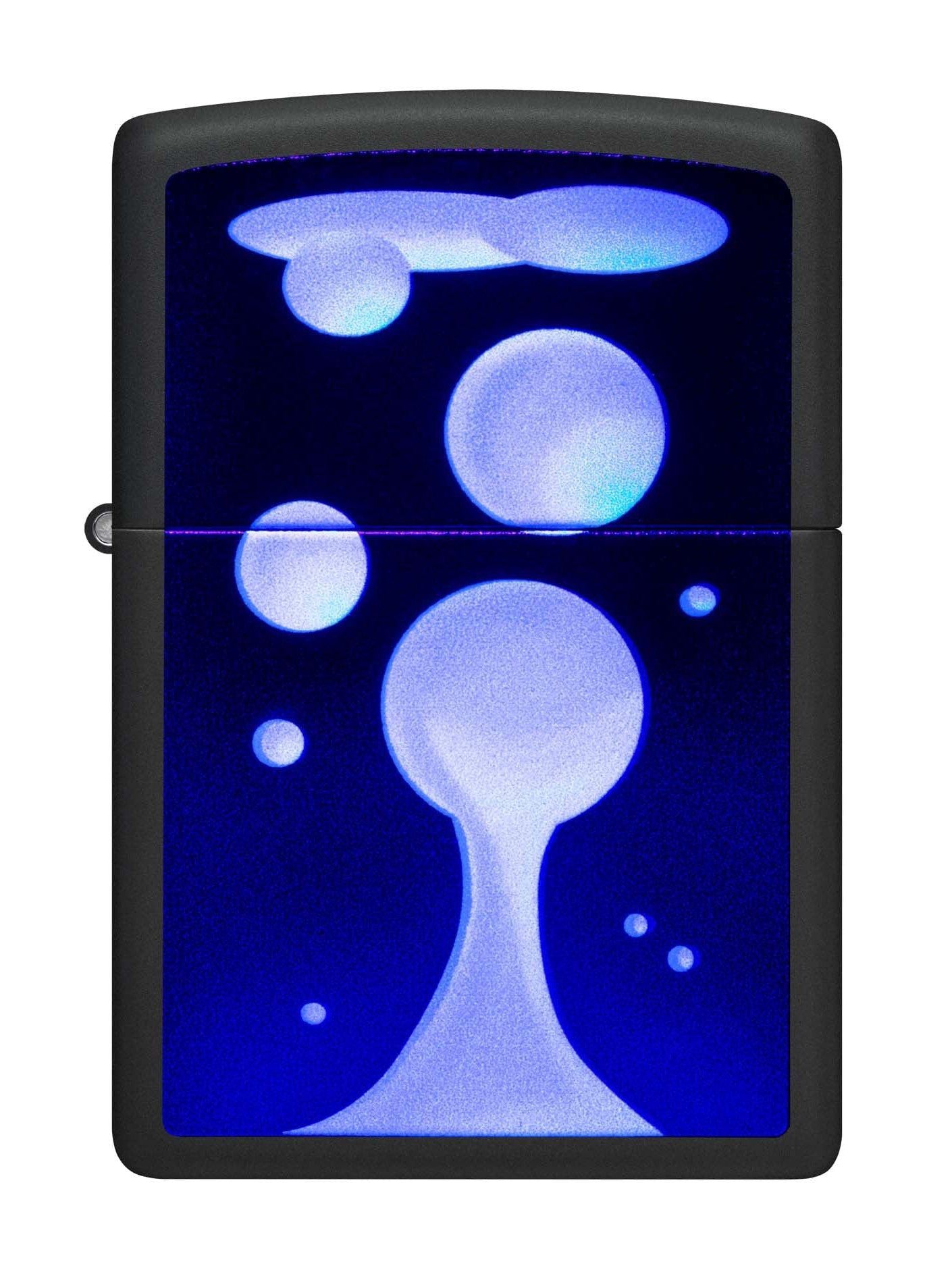 Zippo Lighter: Lava Lamp, Black Light - Black Matte 48675