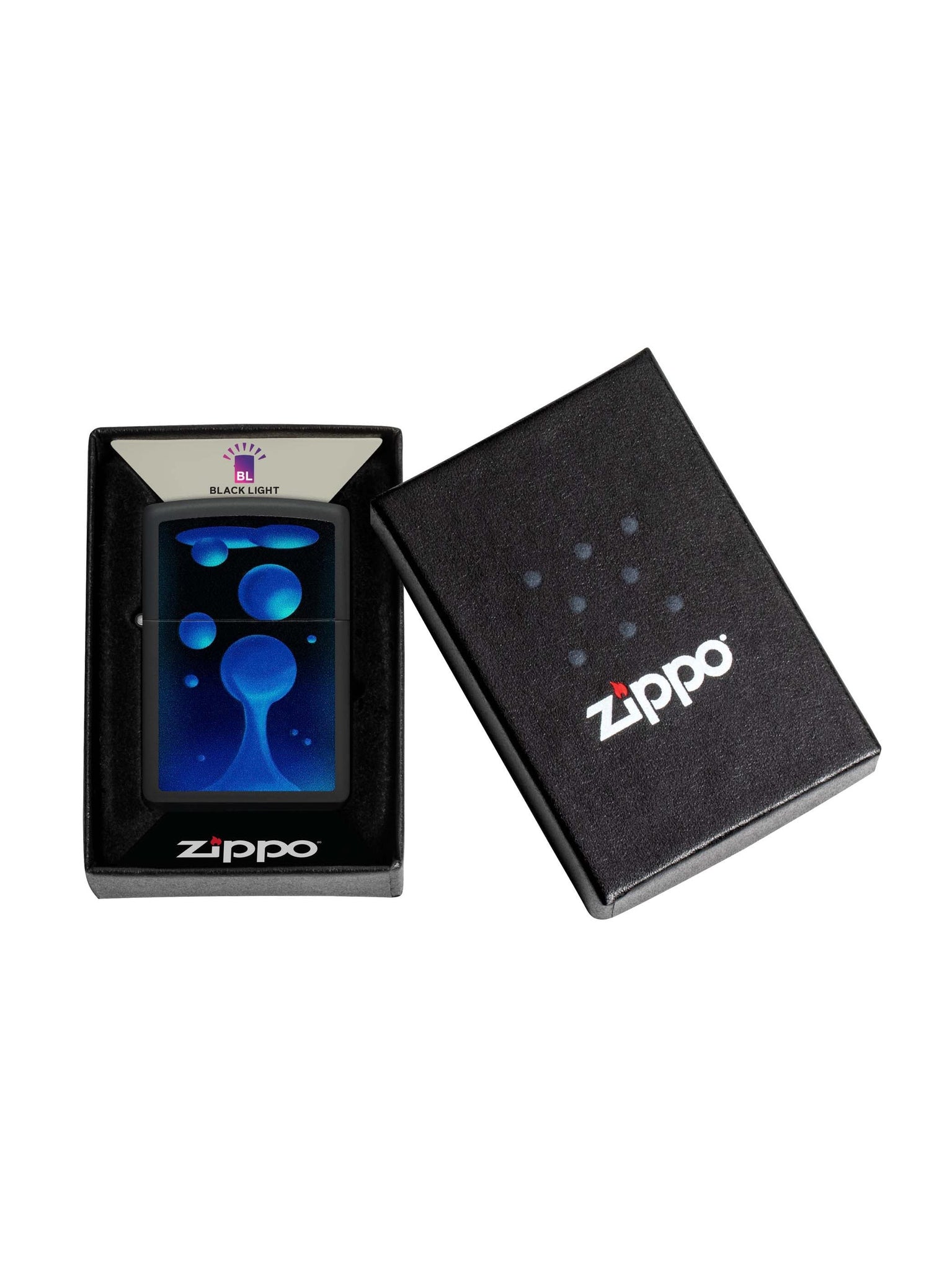 Zippo Lighter: Lava Lamp, Black Light - Black Matte 48675