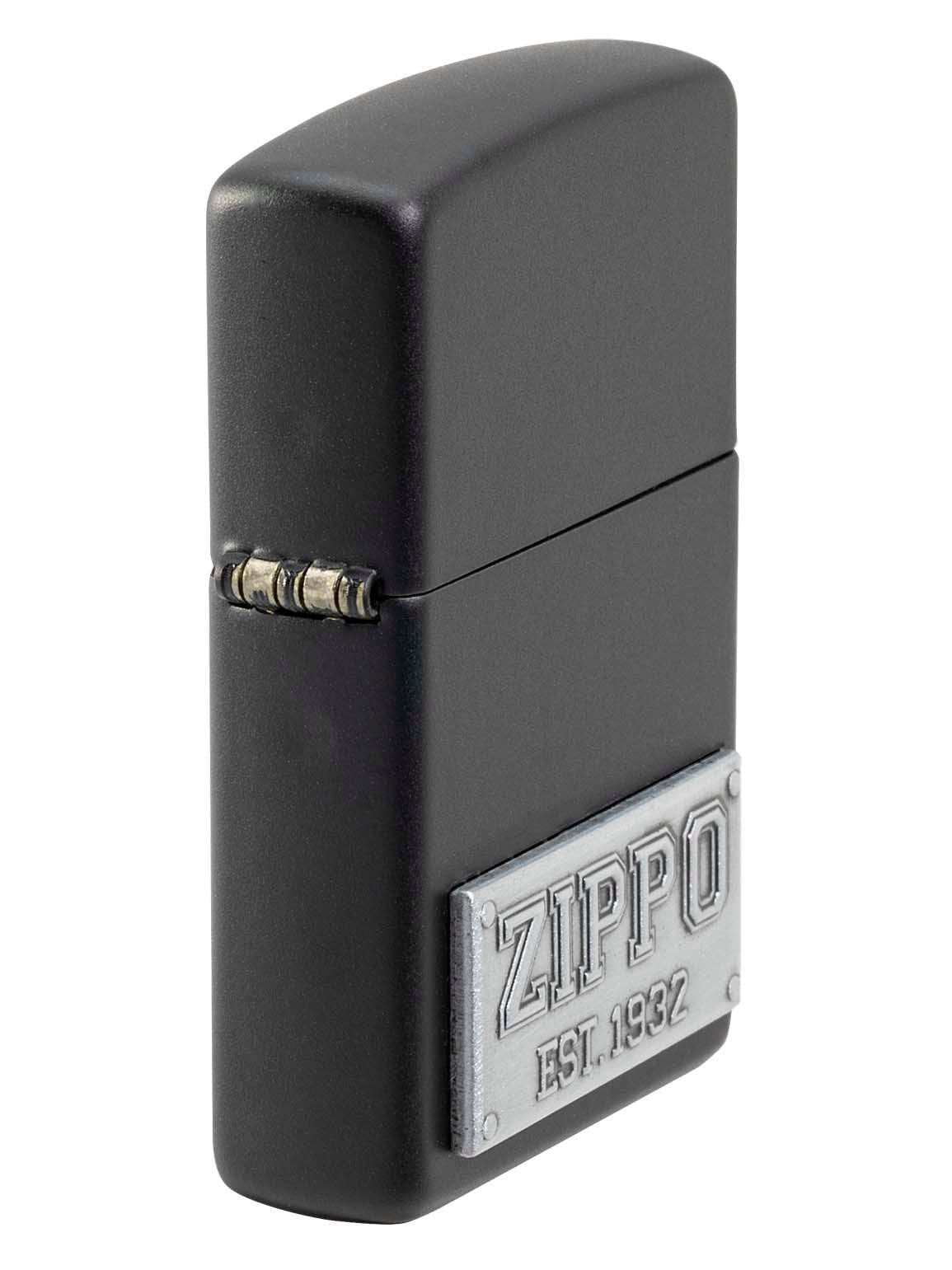 Zippo Lighter: Zippo License Plate Emblem - Black Matte 48689