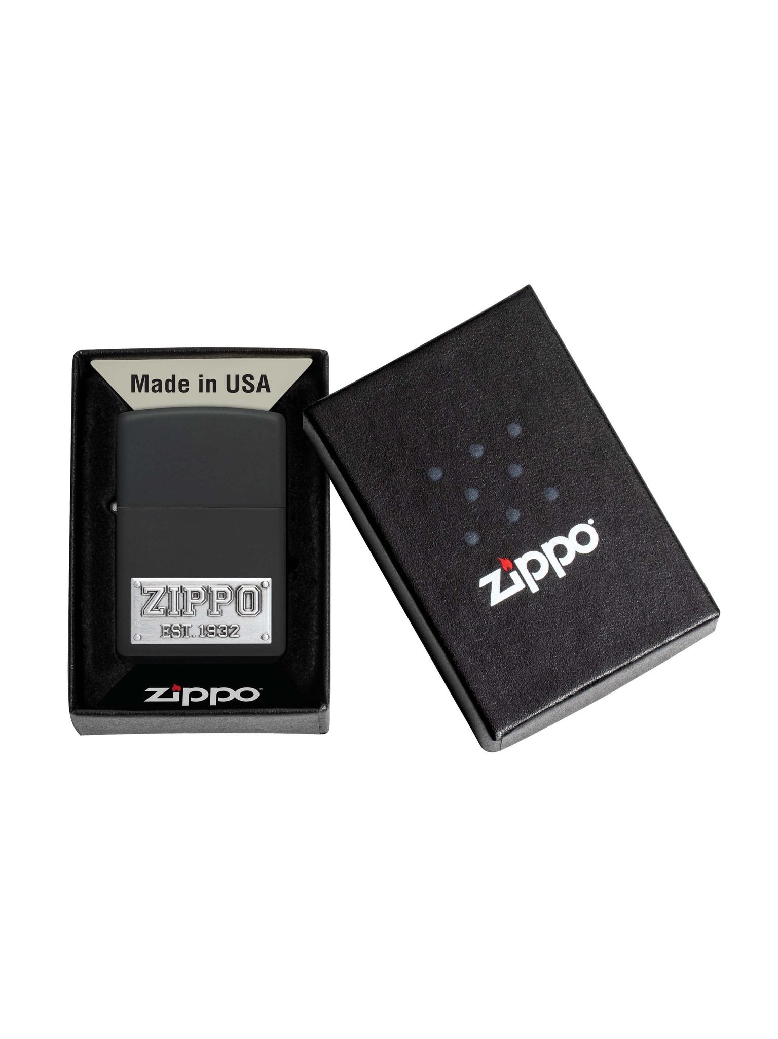Zippo Lighter: Zippo License Plate Emblem - Black Matte 48689