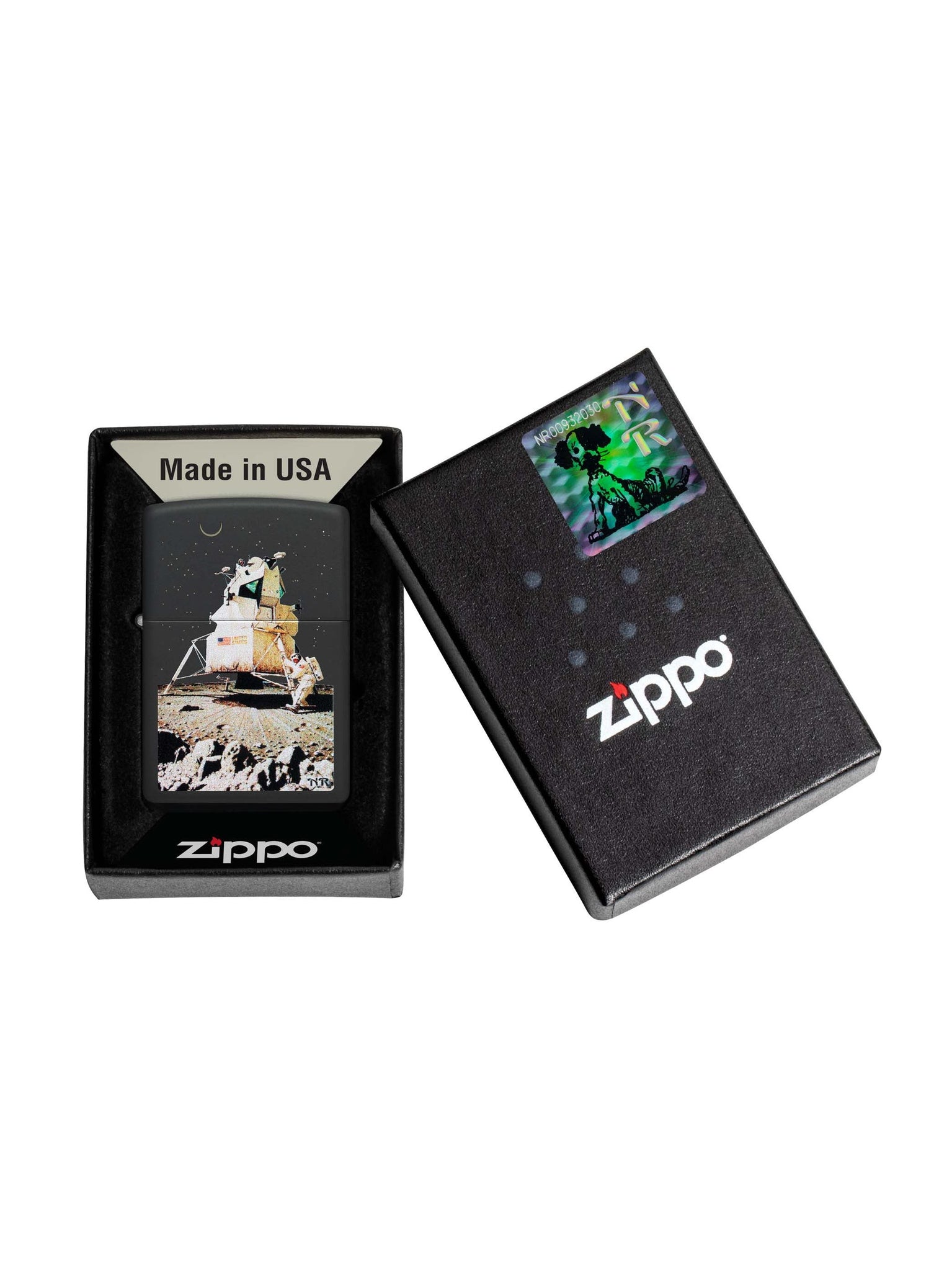 Zippo Lighter: Norman Rockwell, Moon Landing - Black Matte 48699