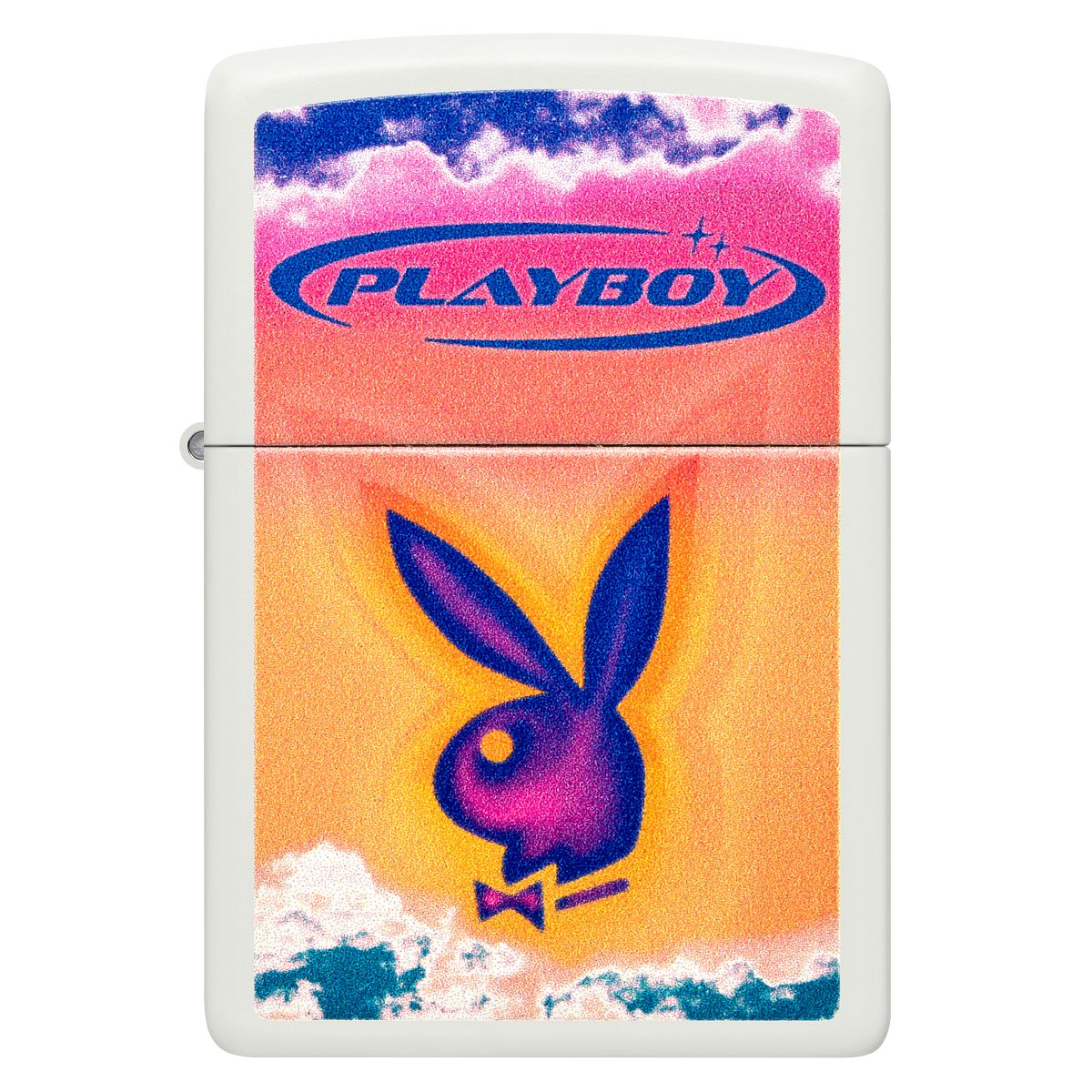 Zippo Lighter: Playboy Bunny with Clouds - White Matte 48744 