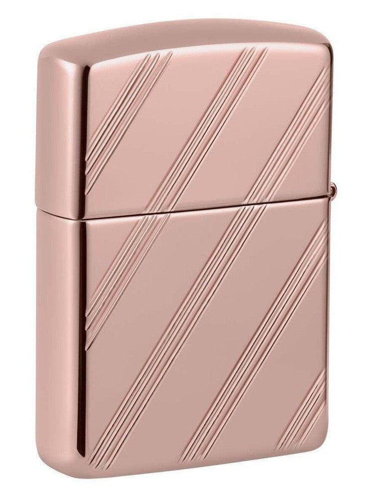 Zippo Lighter: Zippo Script Logo Collectible, Armor Engraved - High Polish Rose Gold 48768