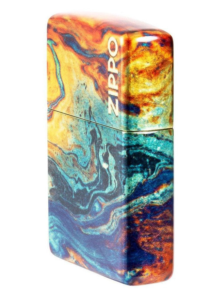 Zippo Lighter: Colorful Design, 540 Fusion - 540 Tumbled Brass 48778