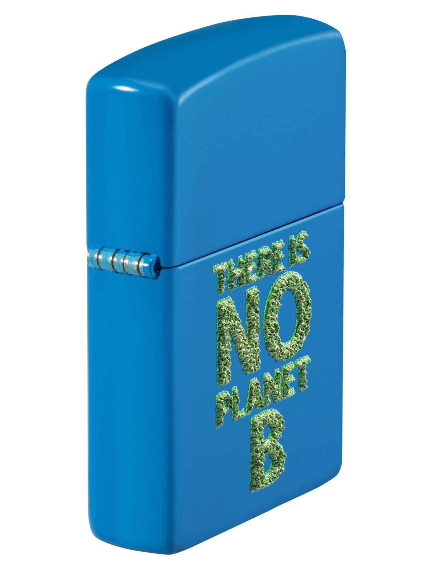 Zippo Lighter: No Planet B, Raised Print - Sky Blue Matte 48811