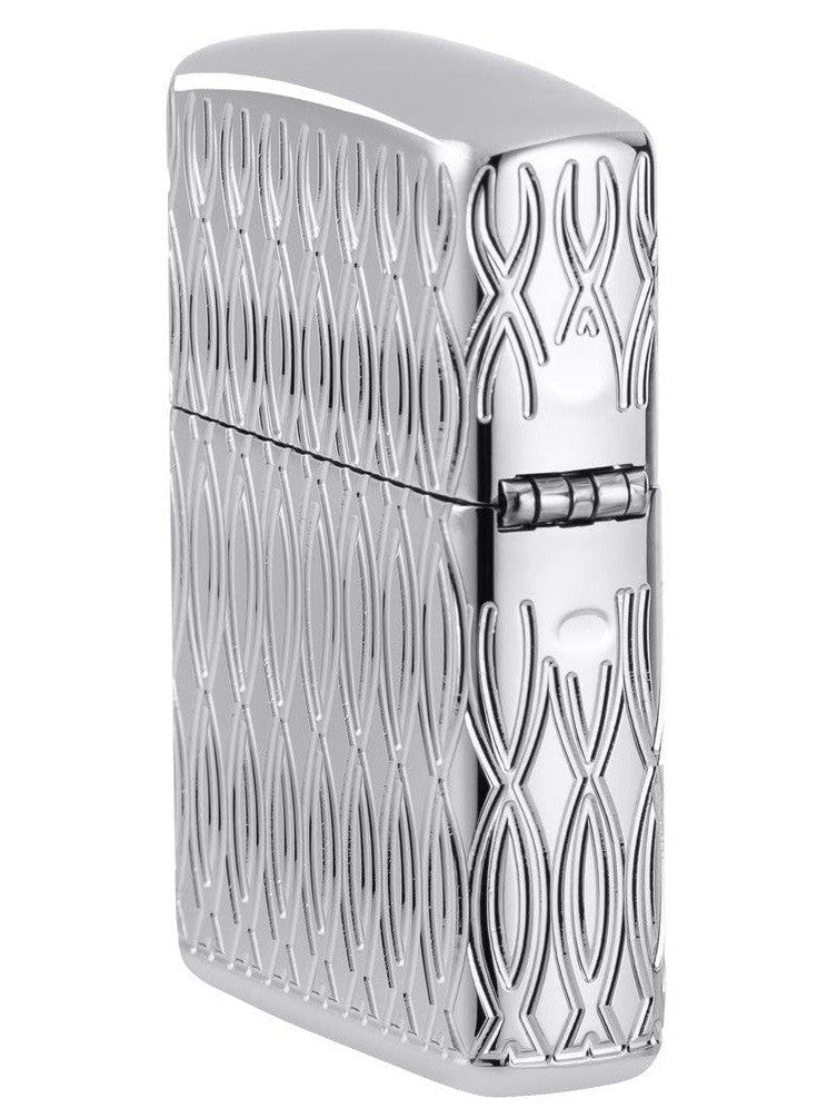 Zippo Lighter: Zippo Flame Design, Armor Multicut Engraved - High Polish Chrome 48838