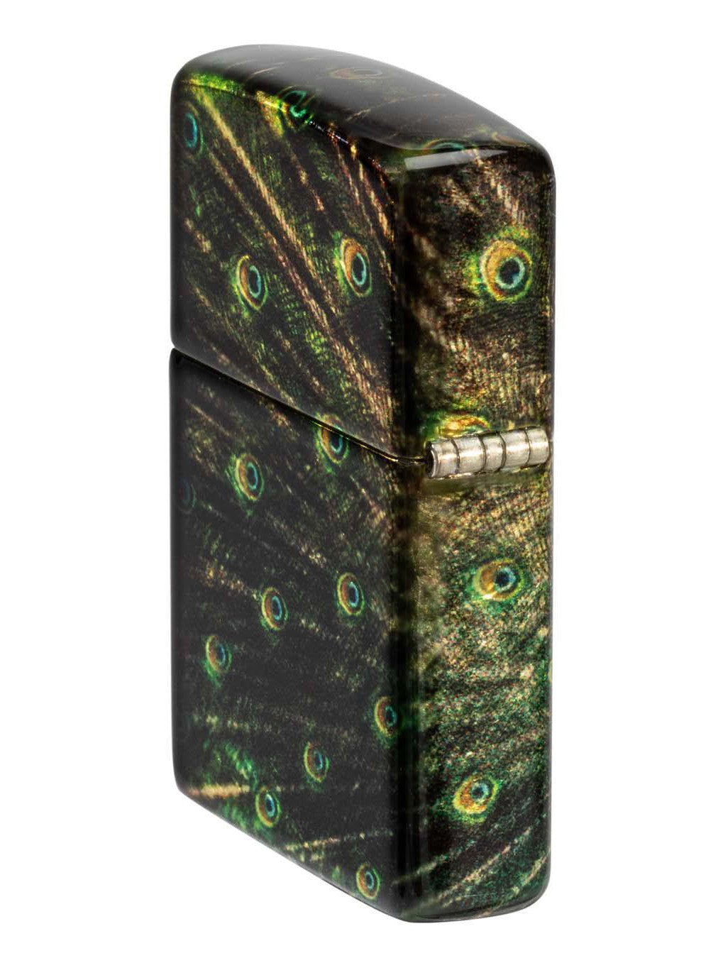 Zippo Lighter: Peacock Design - 540 Tumbled Brass 48846