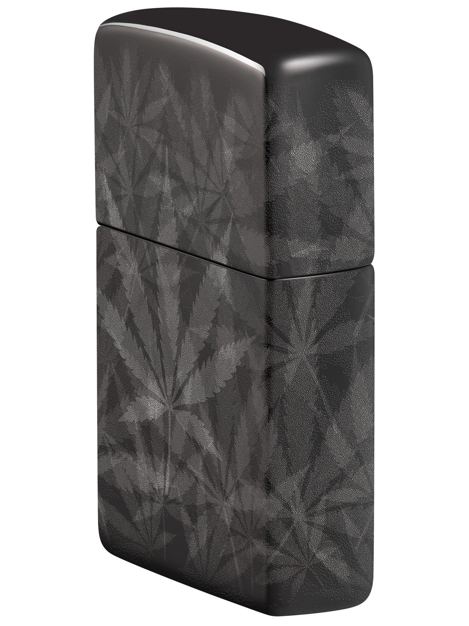 Zippo Lighter: Weed Leaved, Photo 360 - High Polish Black 48924