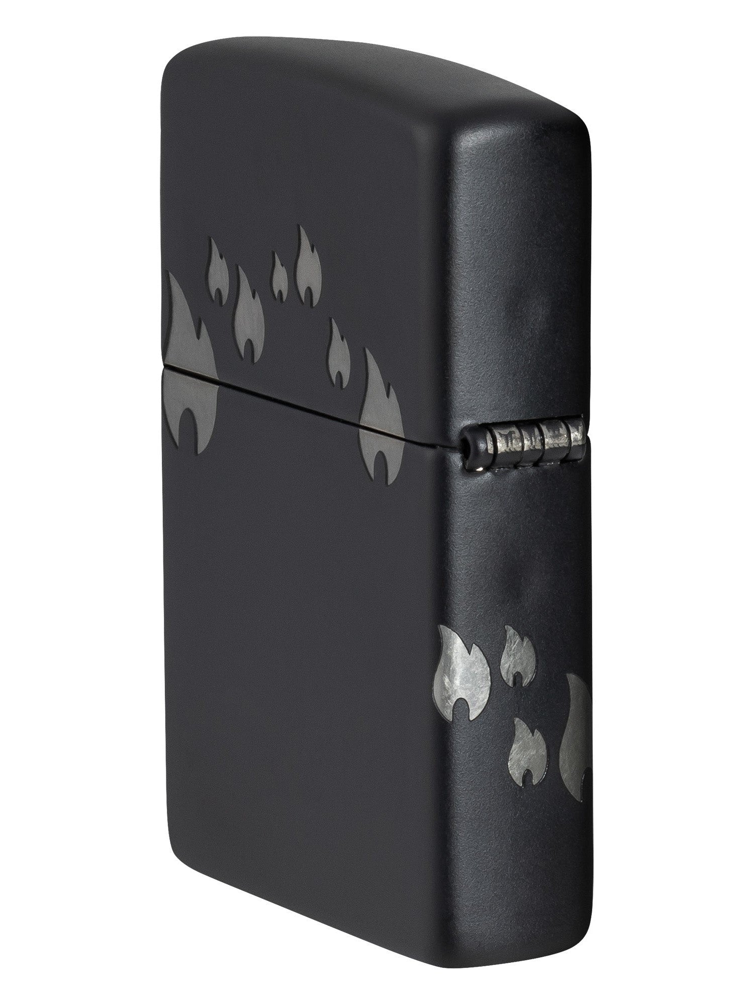 Zippo Lighter: Zippo Flames, Laser 360 - Black Matte 48980