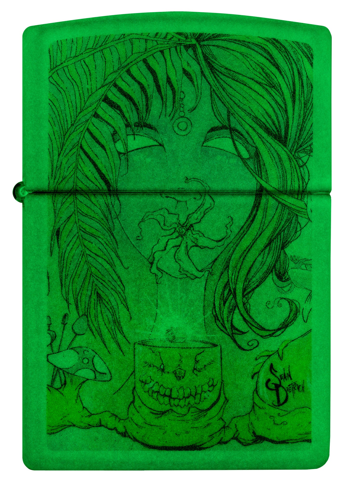 Zippo Lighter: Sugar Cube by Sean Dietrich - Glow-in-the-Dark Green 48995