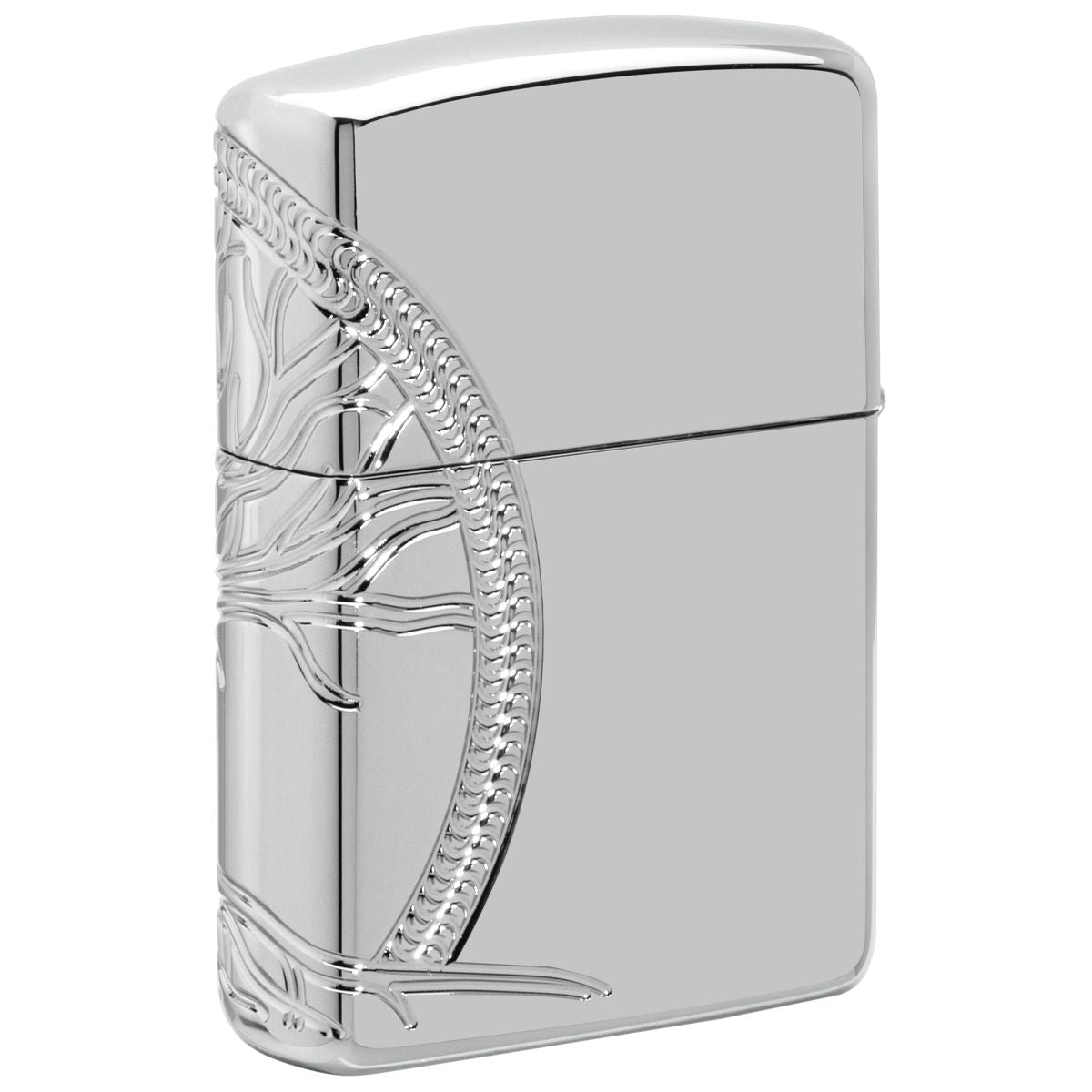 Zippo Lighter: Sterling Silver Tree of Life, MultiCut Armor - High