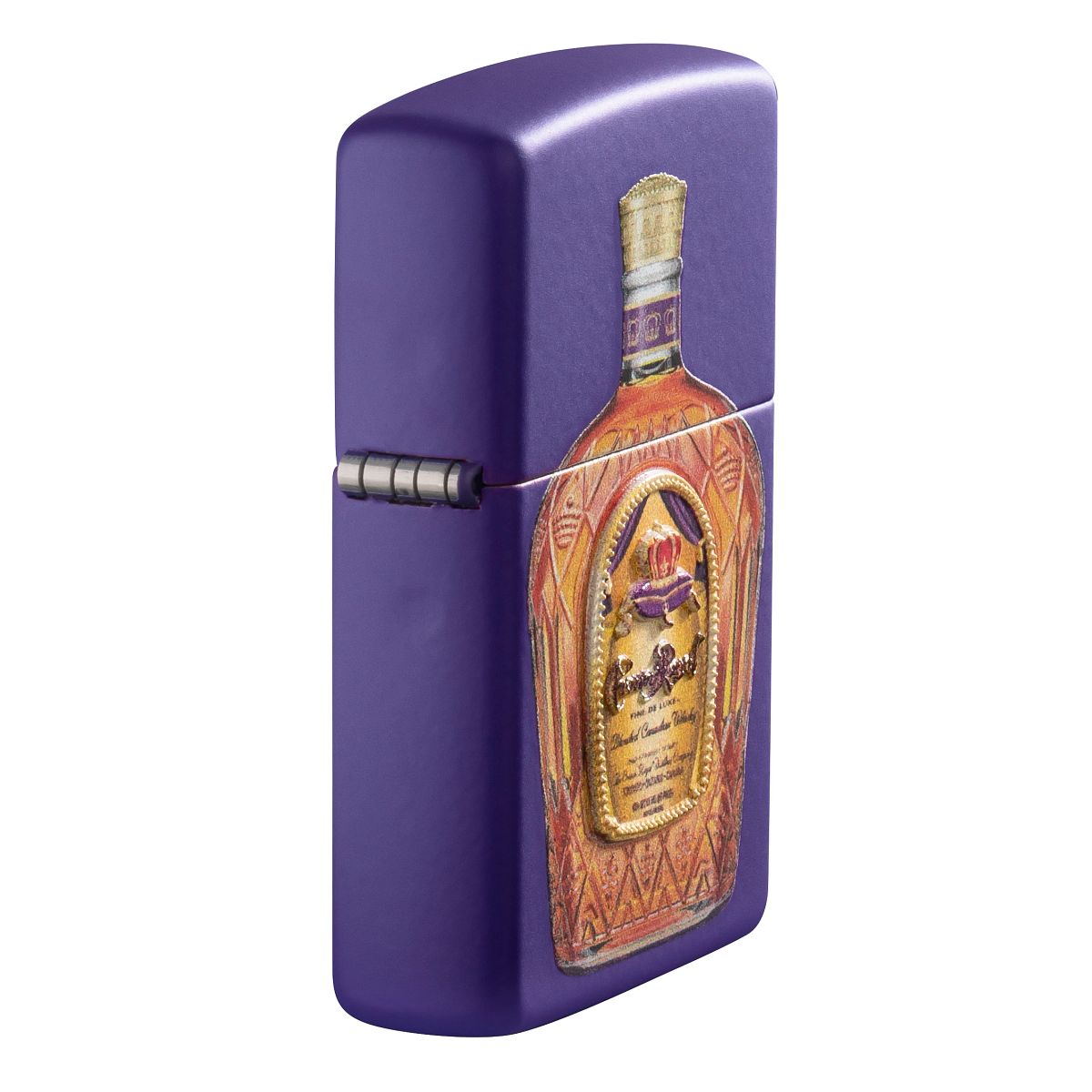 Zippo Crown Royal Lighter with Pouch, Texture Print - Purple Matte