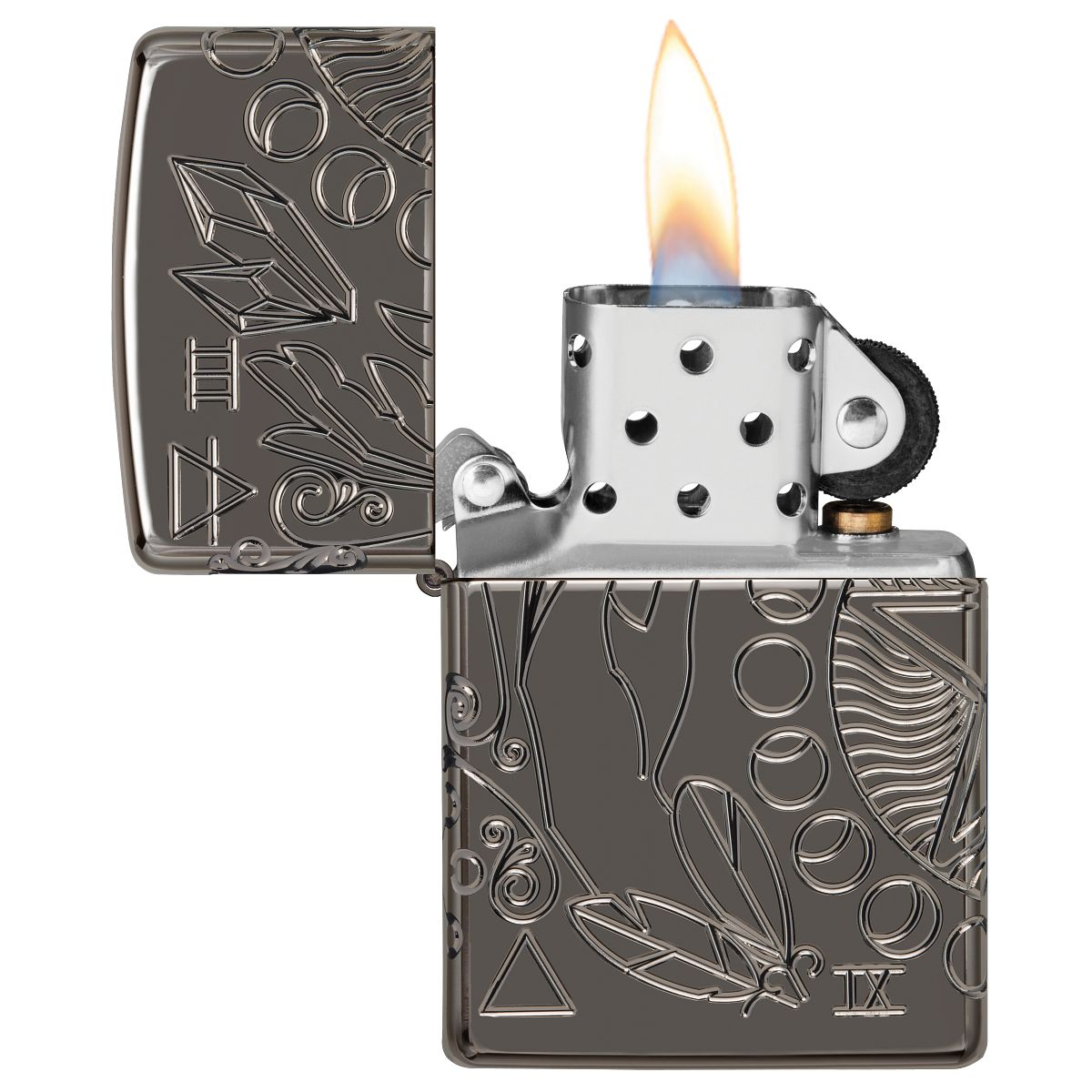 Zippo Lighter: Wicca Design, MultiCut Armor - Black Ice 49689