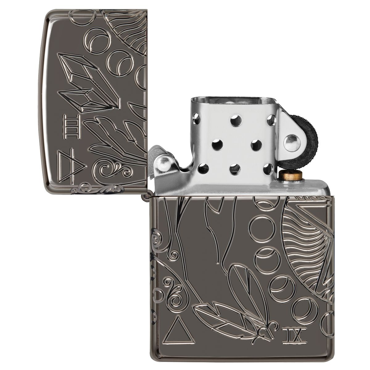 Zippo Lighter: Wicca Design, MultiCut Armor - Black Ice 49689