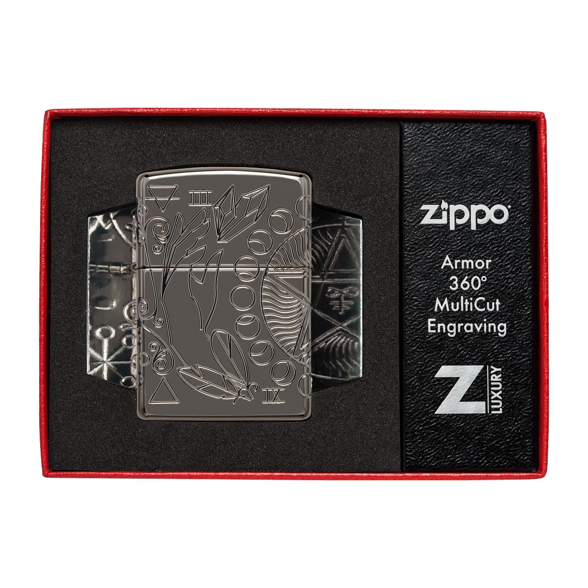 Zippo Lighter: Wicca Design, MultiCut Armor - Black Ice 49689