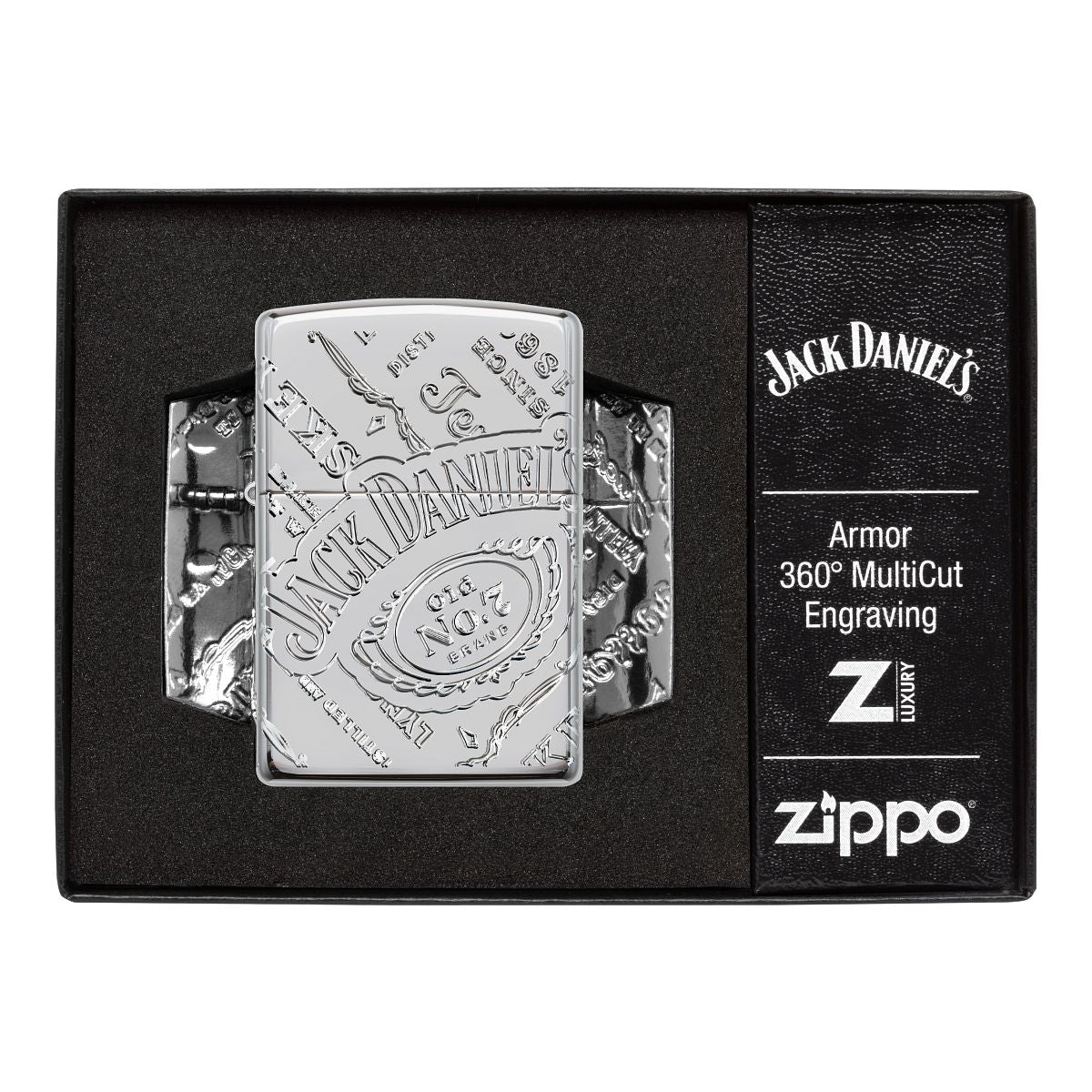Zippo Lighter: Armor Jack Daniel's MultiCut - High Polish Chrome