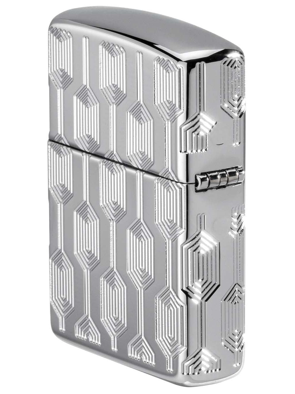 Zippo Lighter: Armor Deep Carve Multicut Pattern - High Polish Chrome 49881